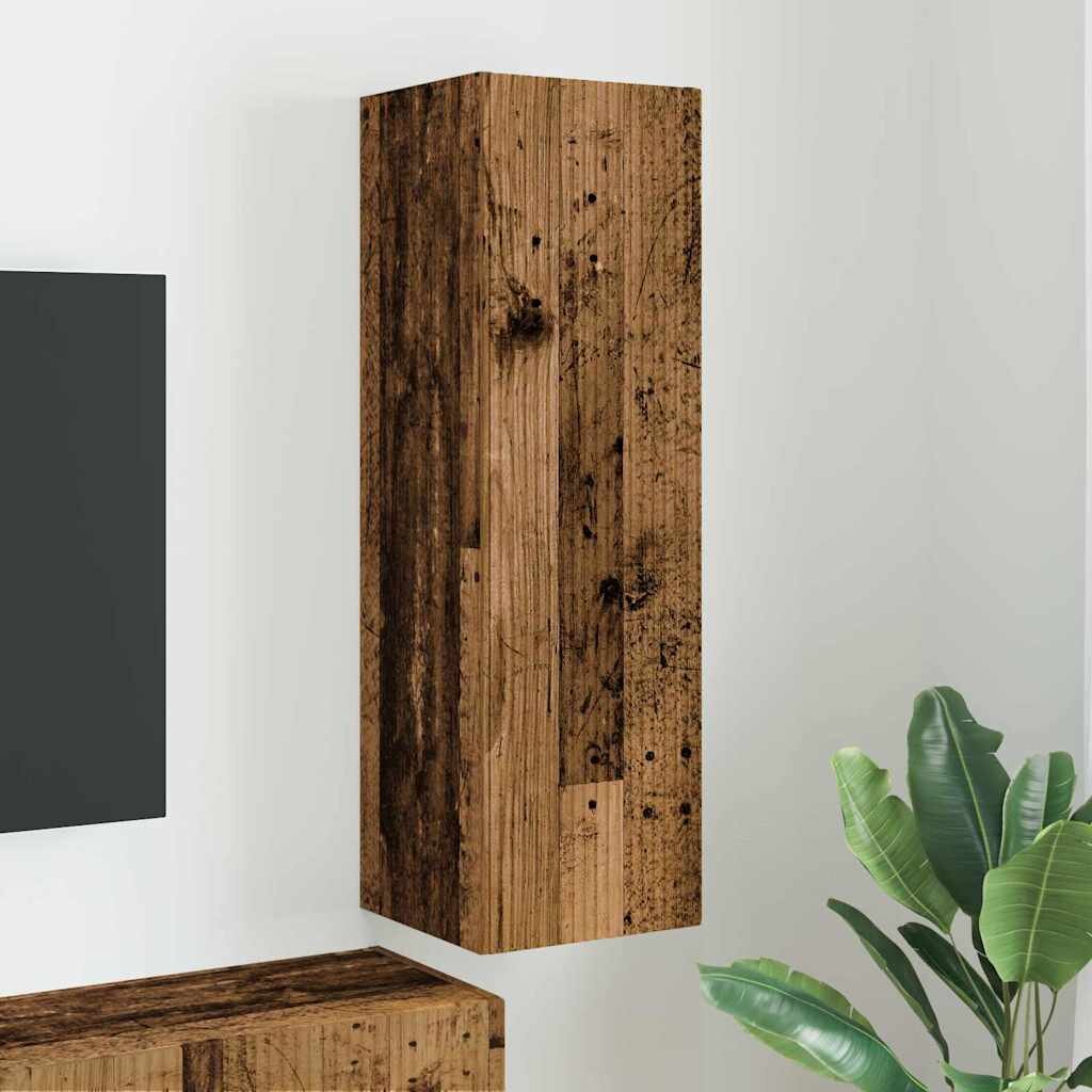 vidaXL TV стенен шкаф 30 x 31 x 100 см Старо дърво Инженерна дървесина