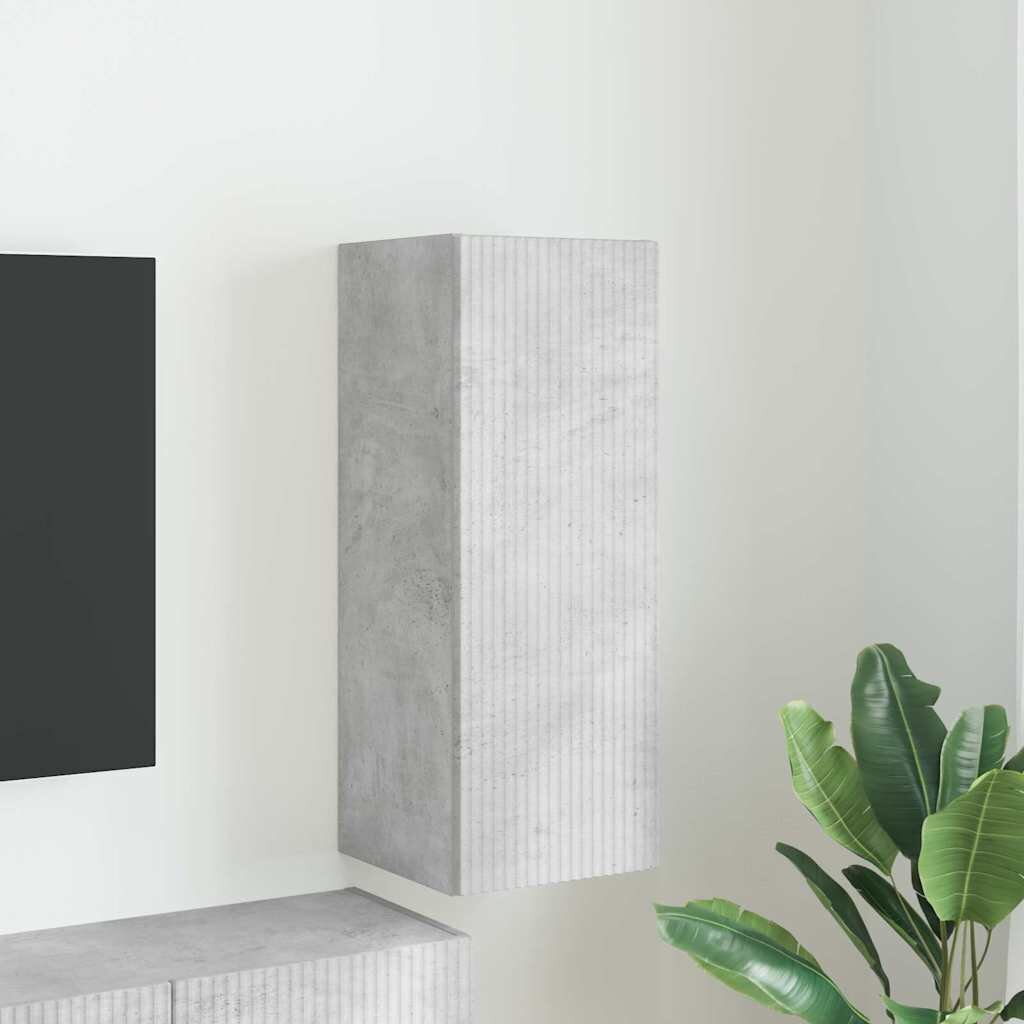 vidaXL TV стенен шкаф 30 x 31 x 80 см Бетон Инженерна дървесина