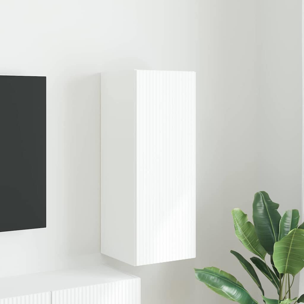 vidaXL TV стенен шкаф 30 x 31 x 80 см Бяло Инженерна дървесина