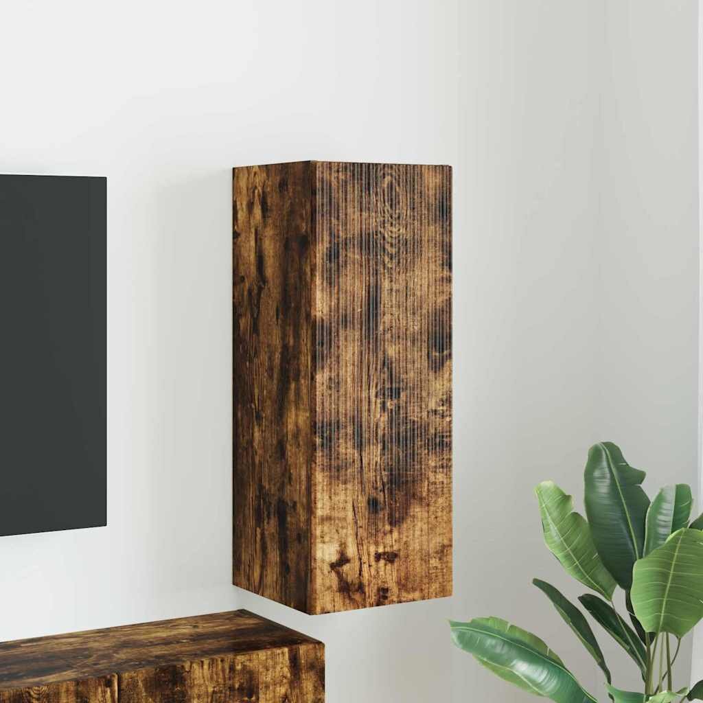 vidaXL TV стенен шкаф 30 x 31 x 80 см Димян дъб Инженерна дървесина