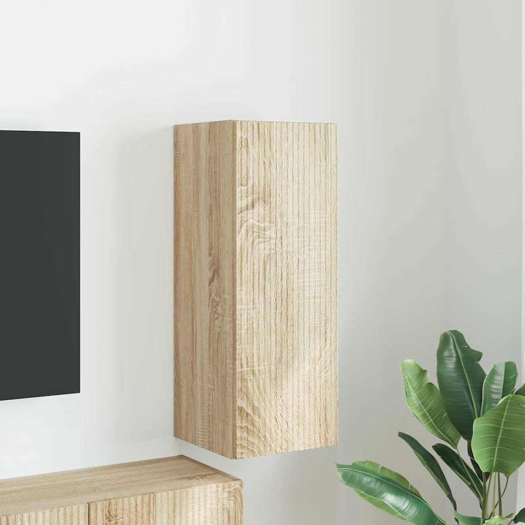 vidaXL TV стенен шкаф 30 x 31 x 80 см Сонома Инженерна дървесина