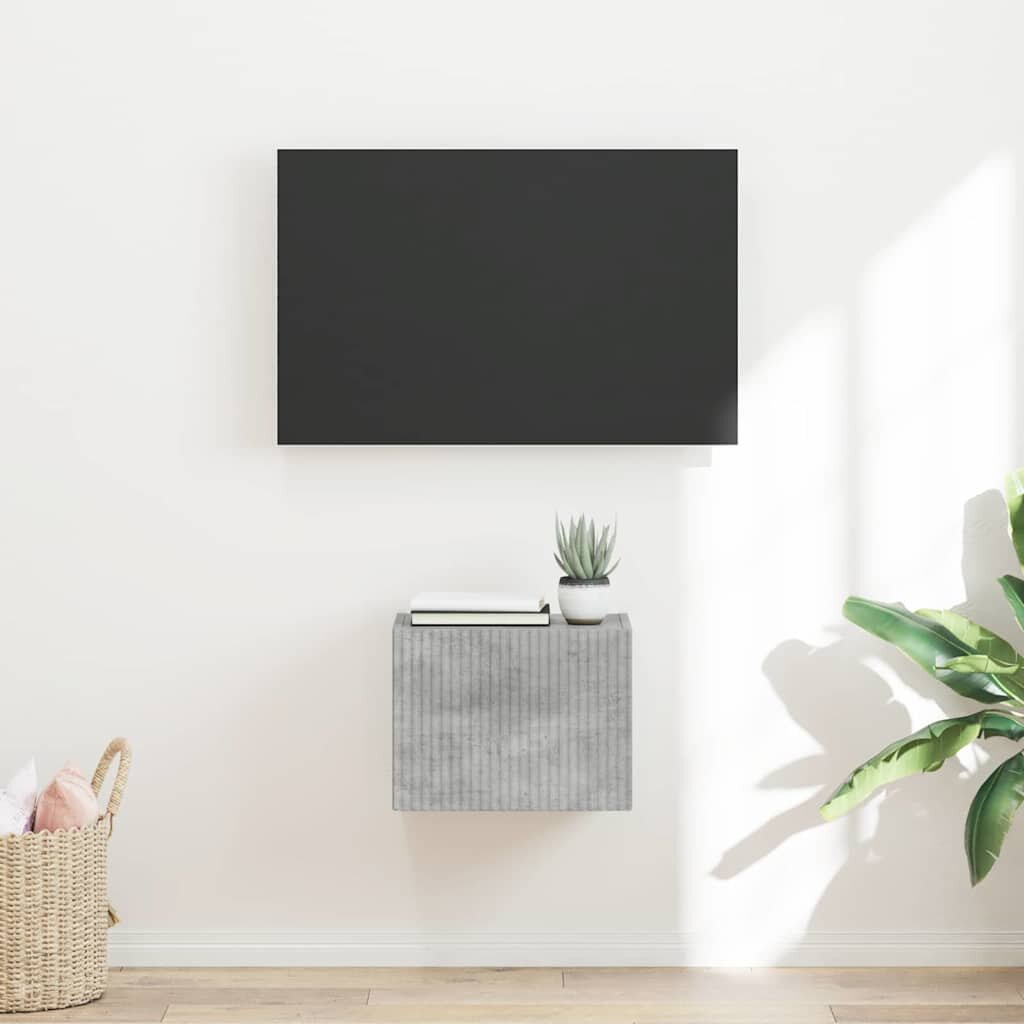 vidaXL TV стенен шкаф 39 x 31 x 295 см Бетон Инженерна дървесина