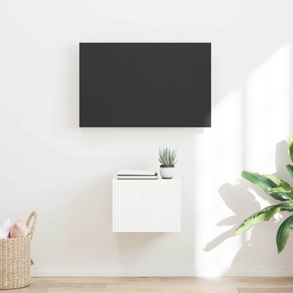 vidaXL TV стенен шкаф 39 x 31 x 295 см Бяло Инженерна дървесина