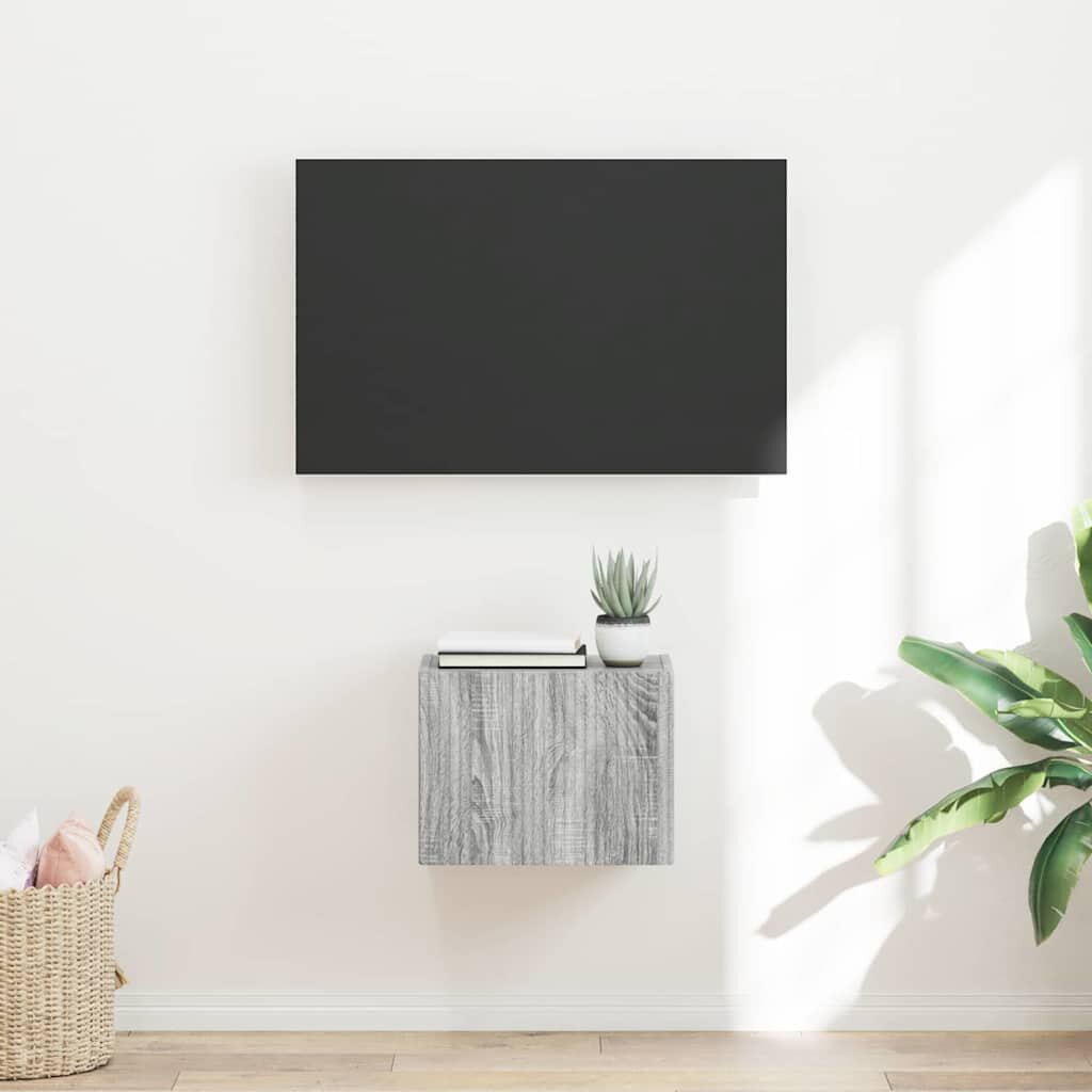 vidaXL TV стенен шкаф 39 x 31 x 295 см Сив Сонома Инженерна дървесина