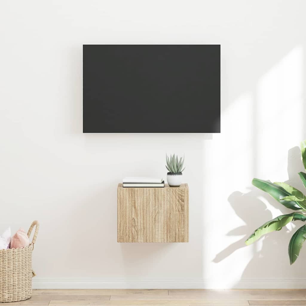 vidaXL TV стенен шкаф 39 x 31 x 295 см Сонома Инженерна дървесина