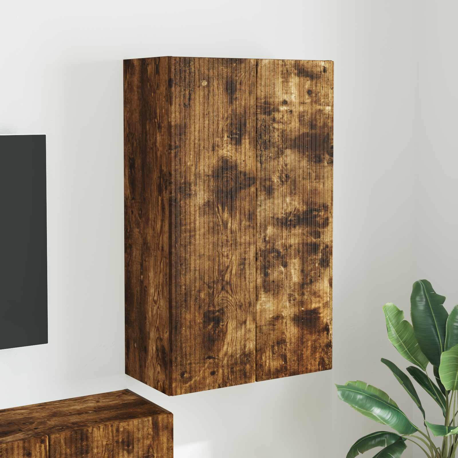vidaXL TV стенен шкаф 595 x 31 x 100 см Димян дъб Инженерна дървесина