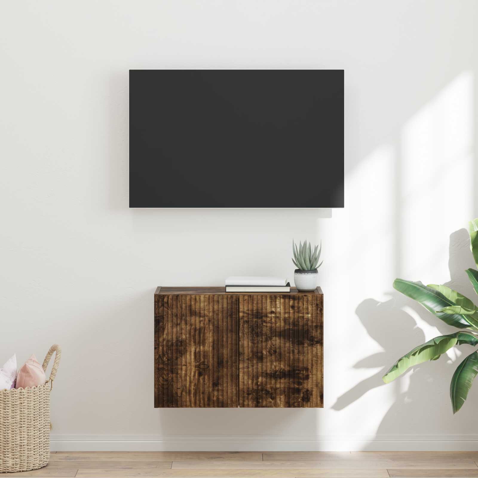 vidaXL TV стенен шкаф 595 x 31 x 40 см Димян дъб Инженерна дървесина