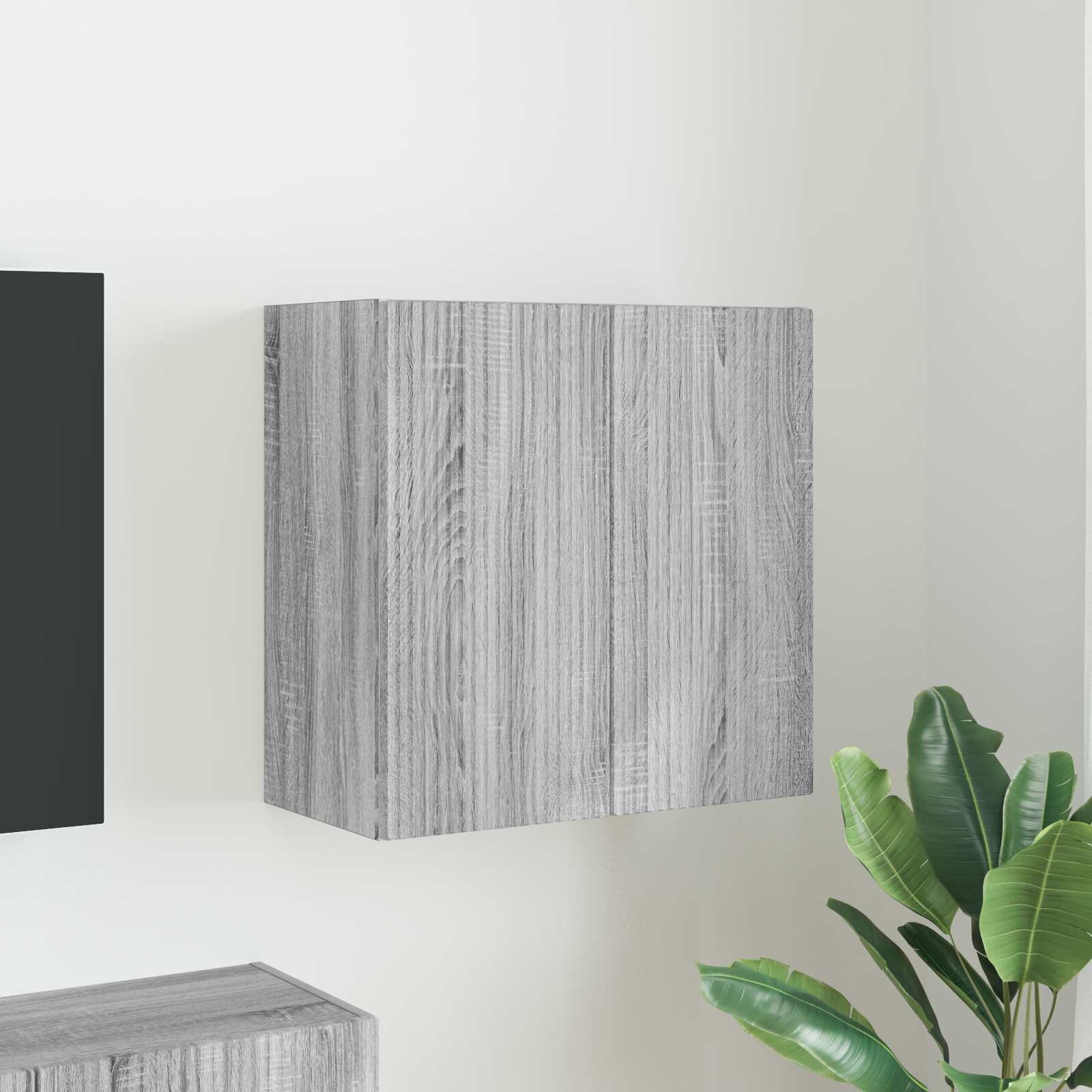 vidaXL TV стенен шкаф 595 x 31 x 60 см Сив Сонома Инженерна дървесина