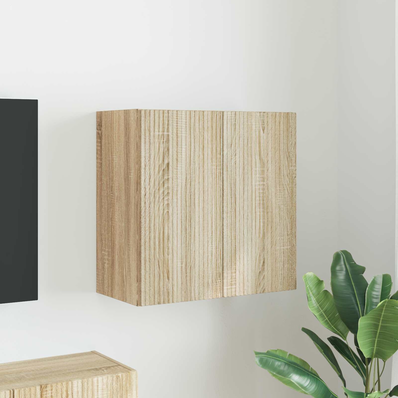 vidaXL TV стенен шкаф 595 x 31 x 60 см Сонома дъб Инженерна дървесина