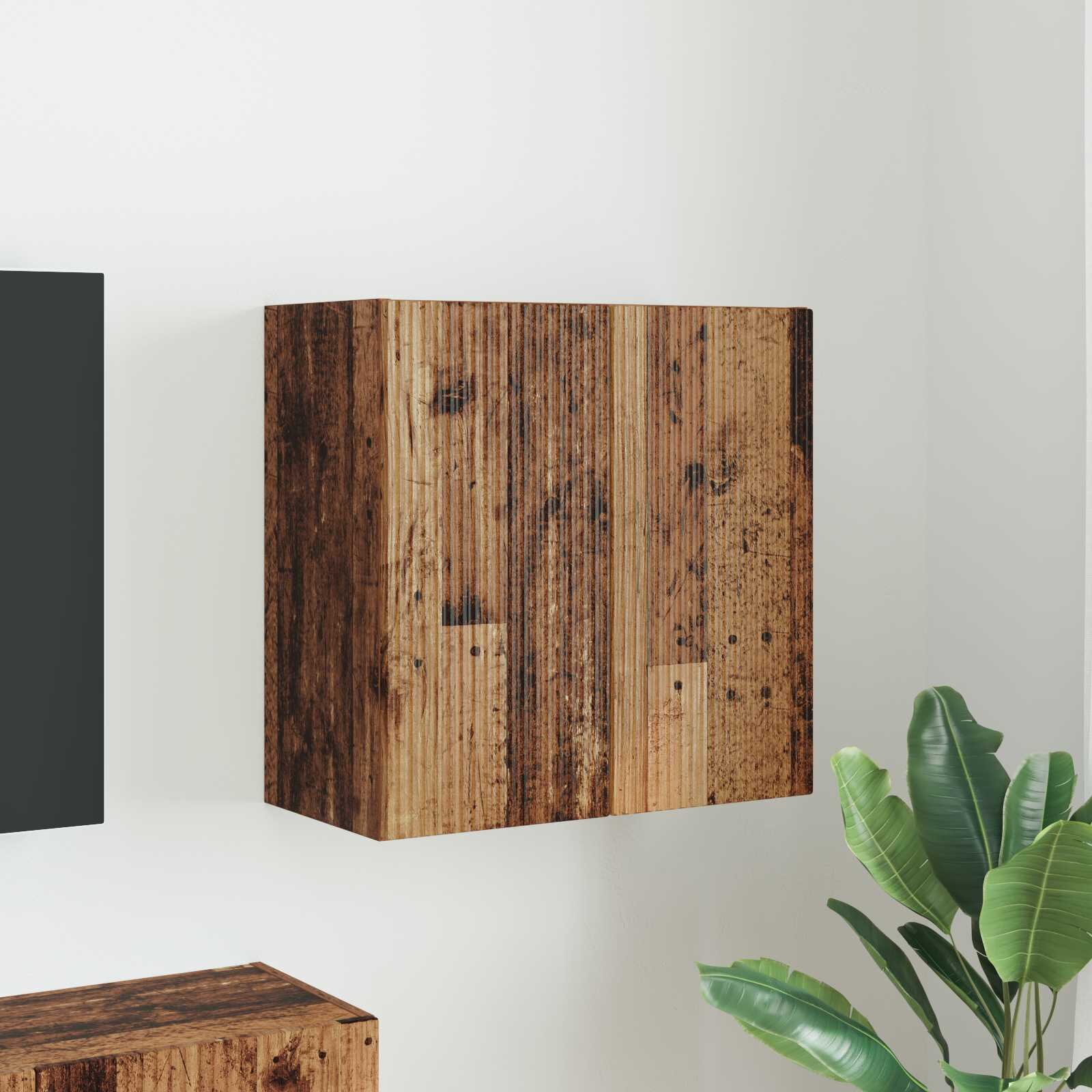 vidaXL TV стенен шкаф 595 x 31 x 60 см Старо дърво