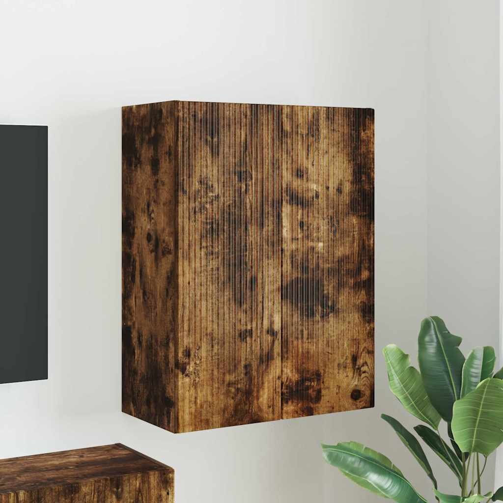 vidaXL TV стенен шкаф 595 x 31 x 80 см Димян дъб Инженерна дървесина