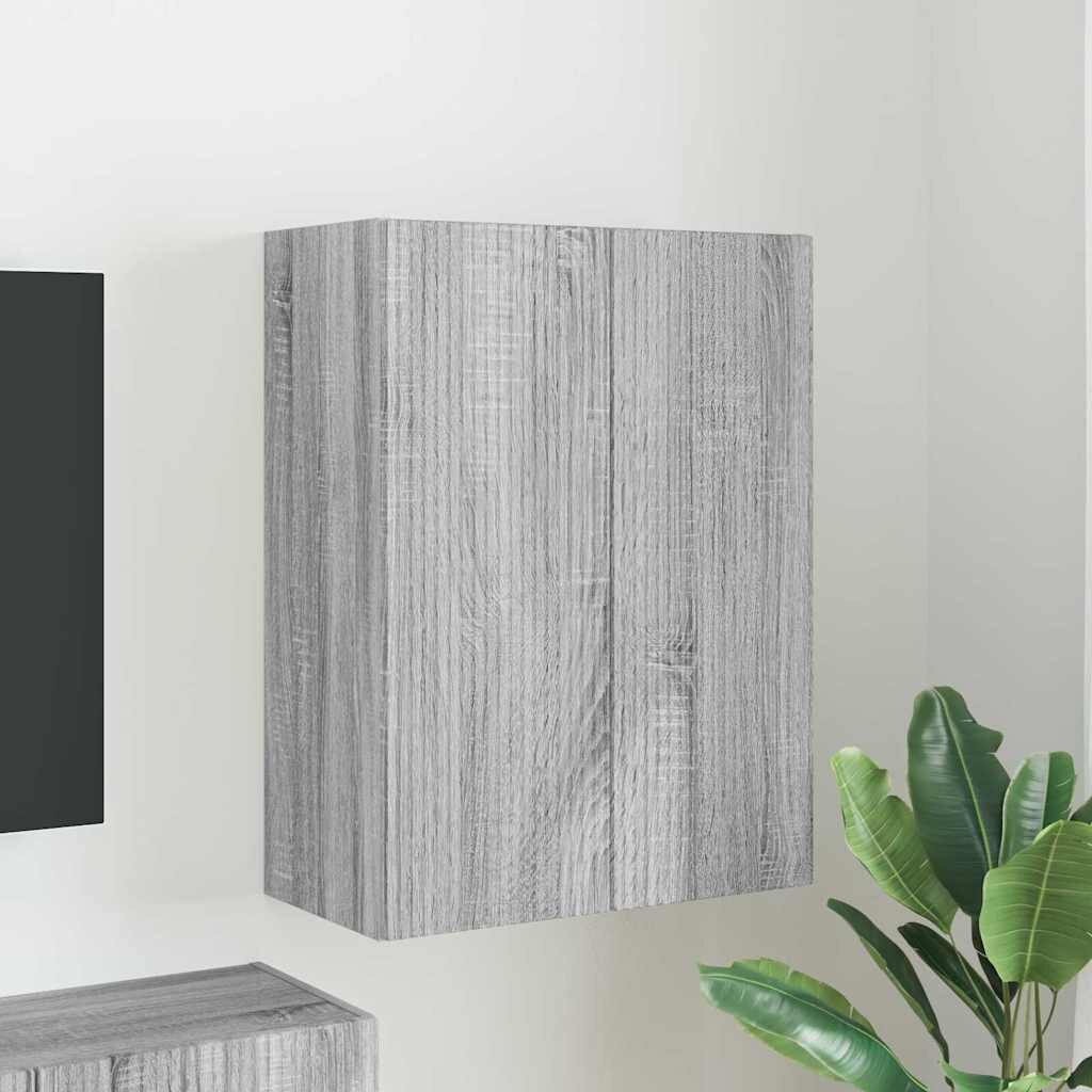 vidaXL TV стенен шкаф 595 x 31 x 80 см Сив Сонома Инженерна дървесина