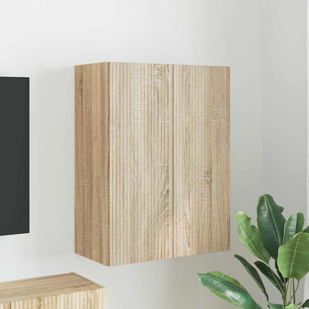 vidaXL TV стенен шкаф 595 x 31 x 80 см Сонома дъб Инженерна дървесина