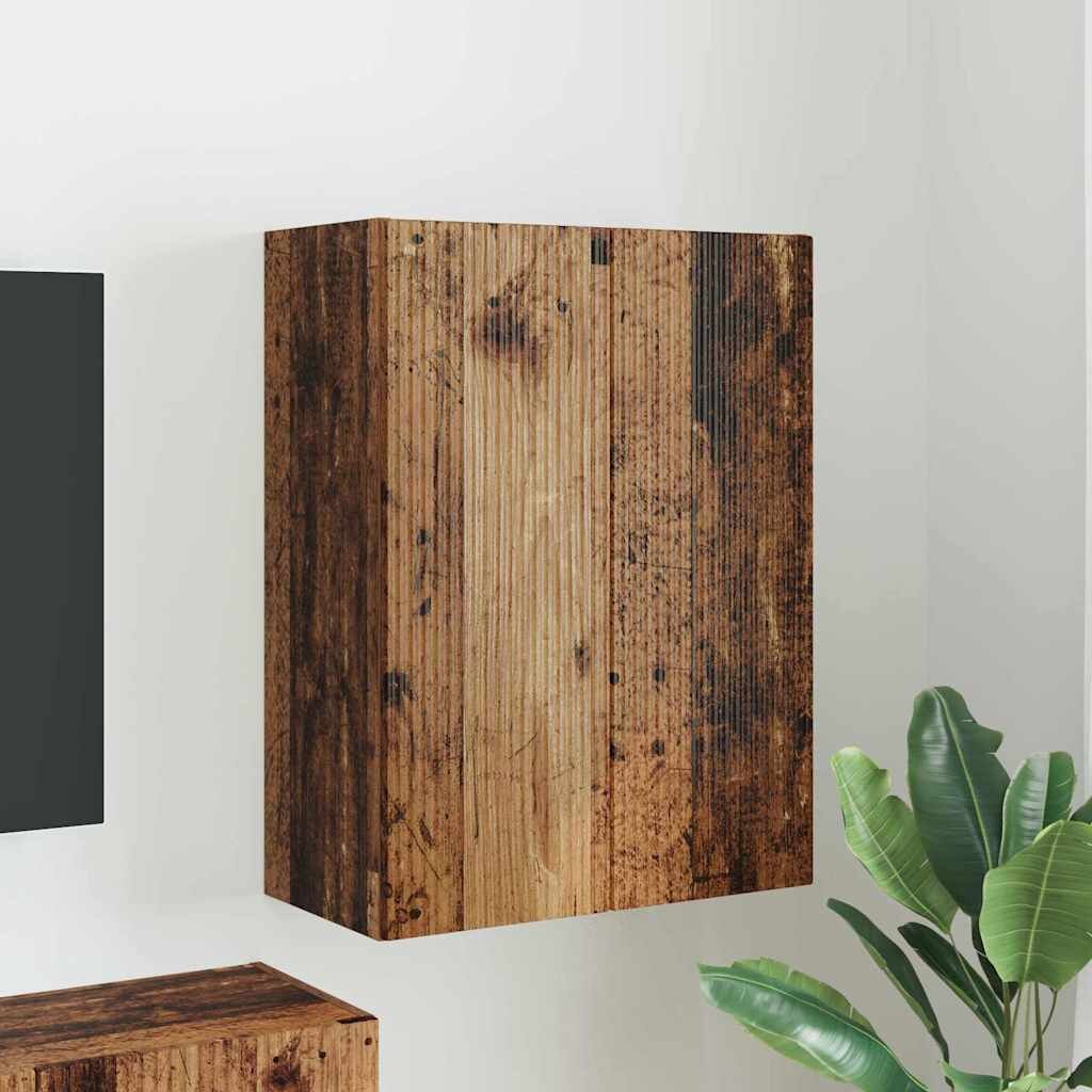 vidaXL TV стенен шкаф 595 x 31 x 80 см Старо дърво
