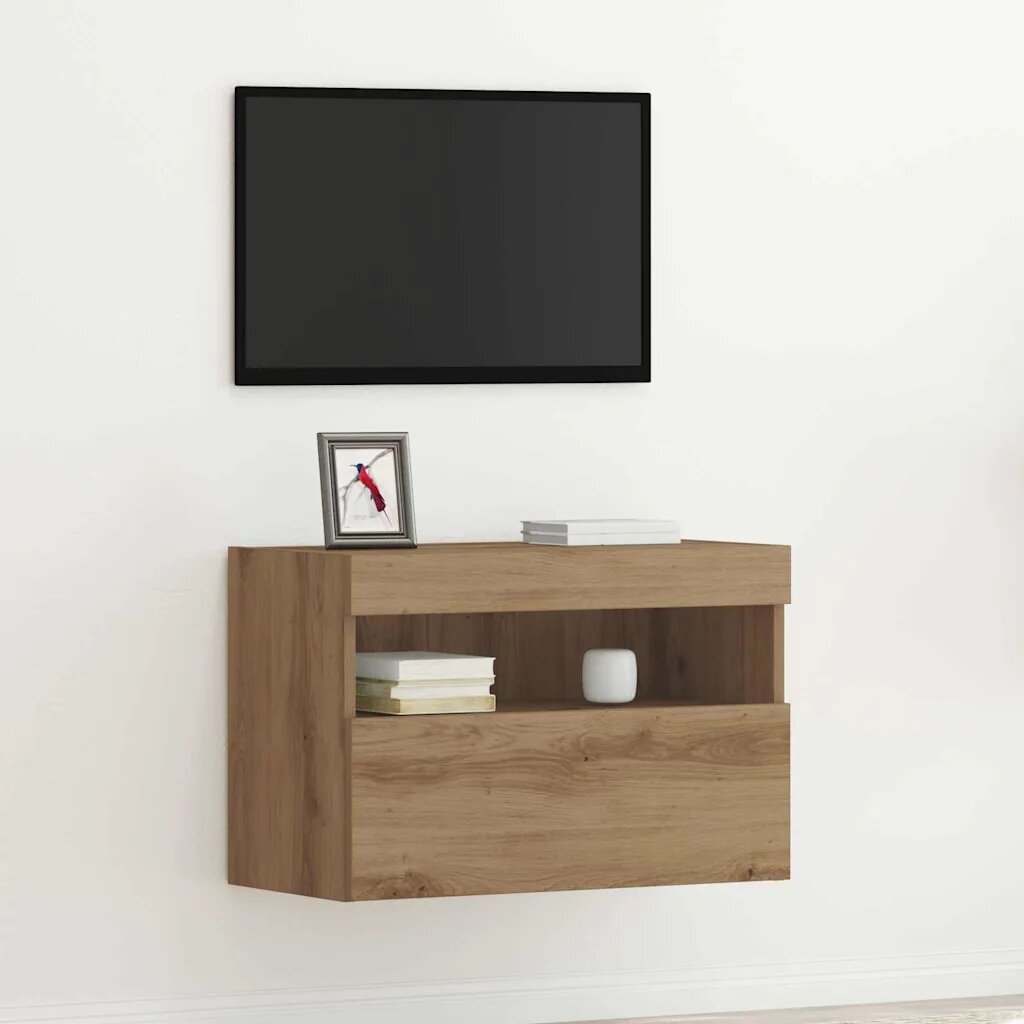 vidaXL TV стенен шкаф 60 x 30 x 40 см дъб артизан Инженерна дървесина