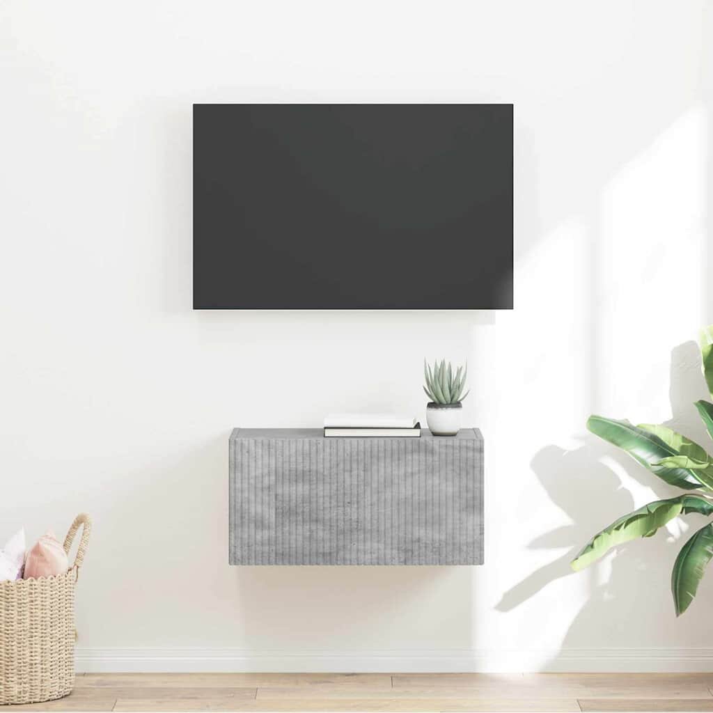 vidaXL TV стенен шкаф 60 x 31 x 295 см Бетон Инженерна дървесина