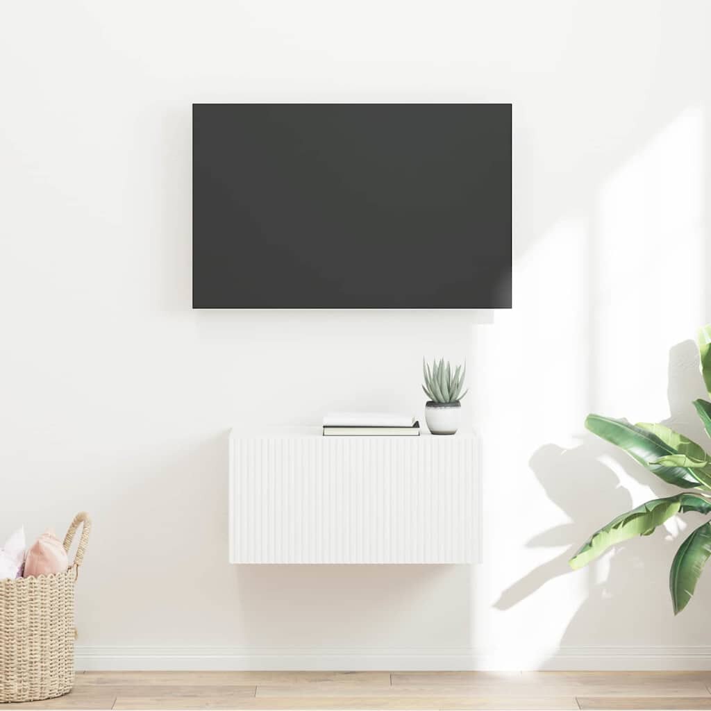 vidaXL TV стенен шкаф 60 x 31 x 295 см Бяло Инженерна дървесина