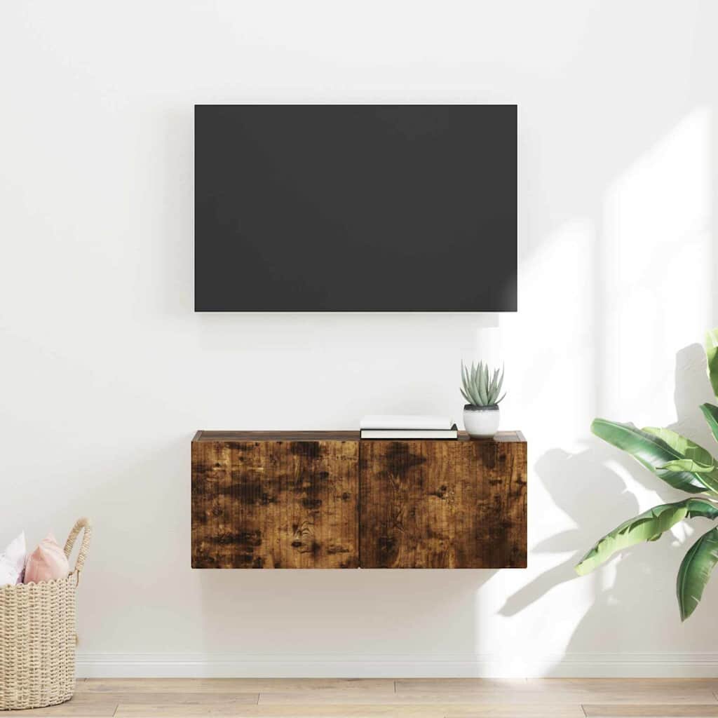 vidaXL TV стенен шкаф 785 x 31 x 295 см Димян дъб