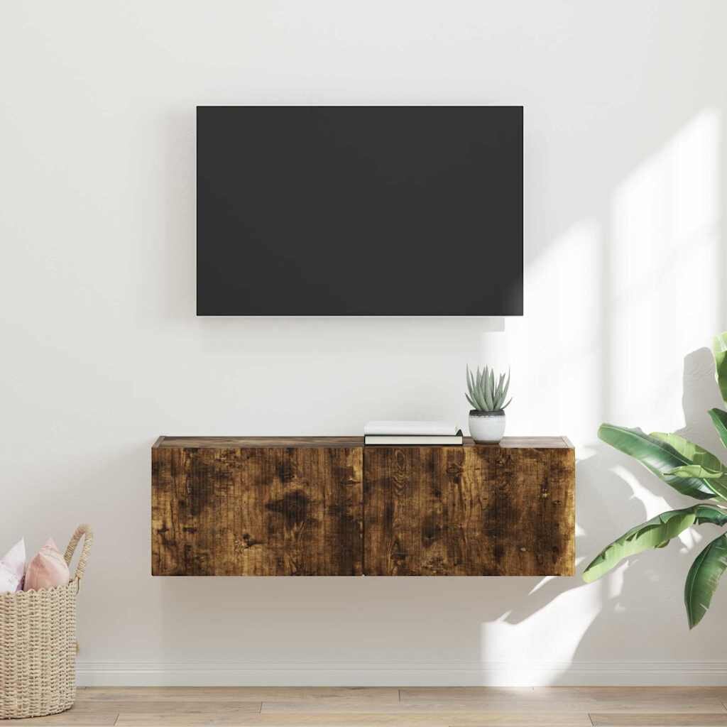 vidaXL TV стенен шкаф 98 x 31 x 295 см Димян дъб Инженерна дървесина