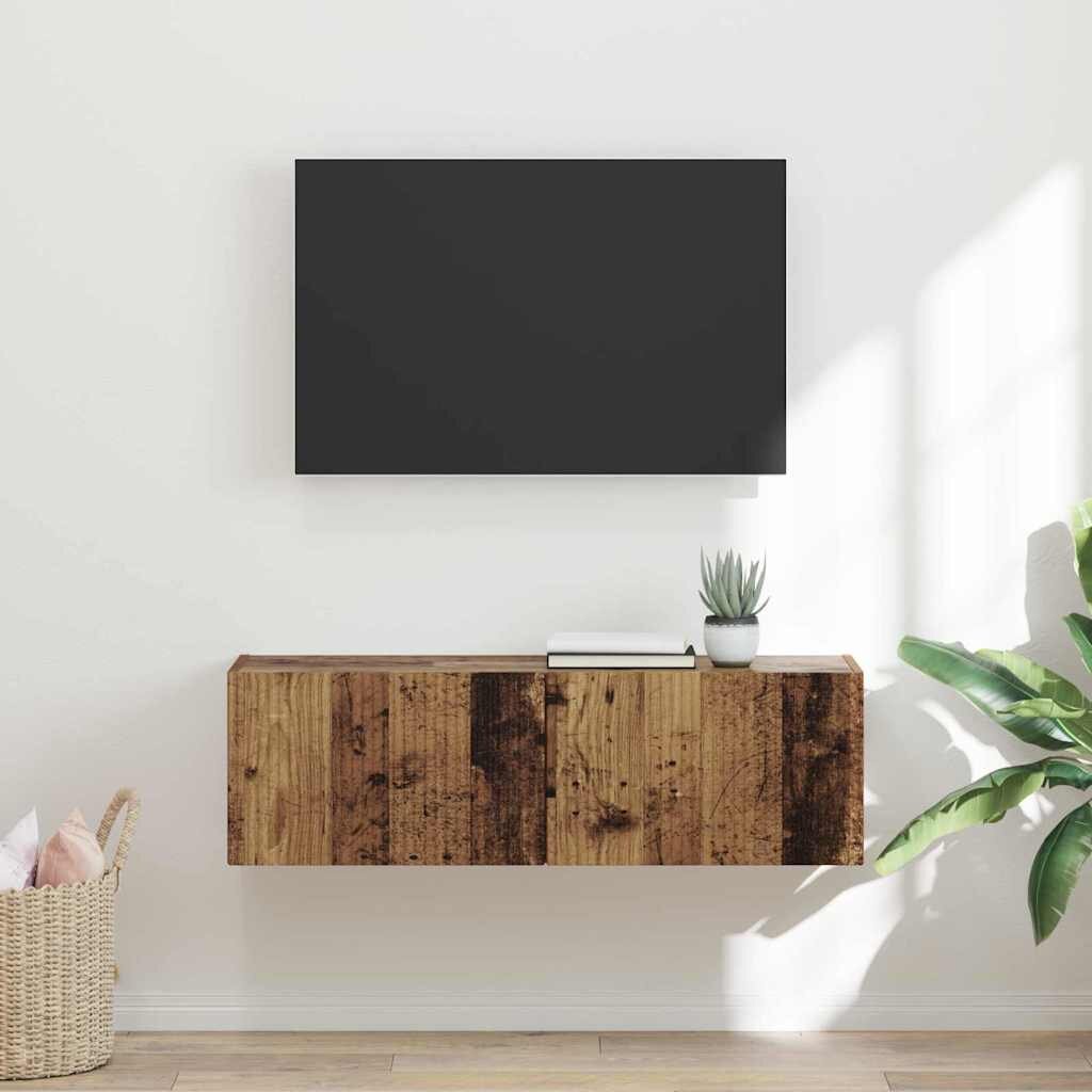 vidaXL TV стенен шкаф 98 x 31 x 295 см Старо дърво