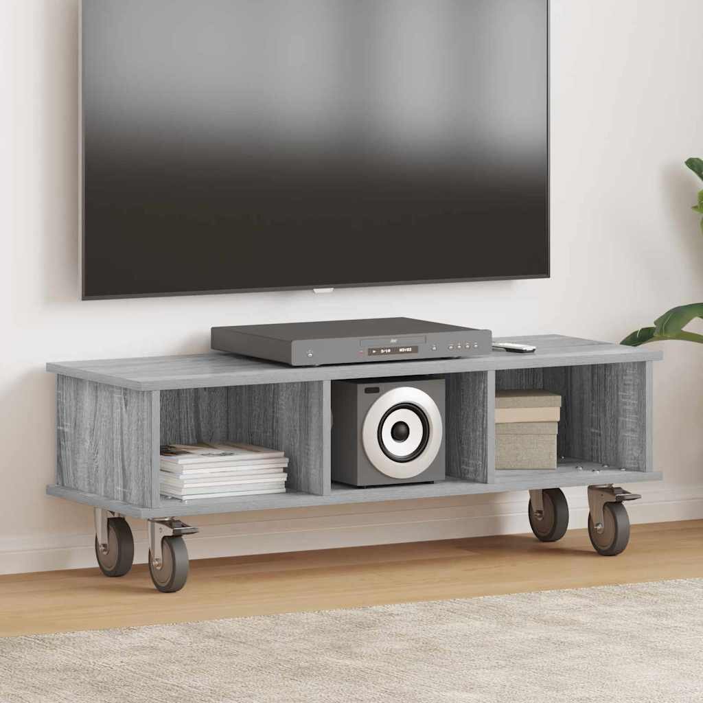 vidaXL ТВ стойка 100 x 35 x 35 см Сив Сонома Инженерна дървесина