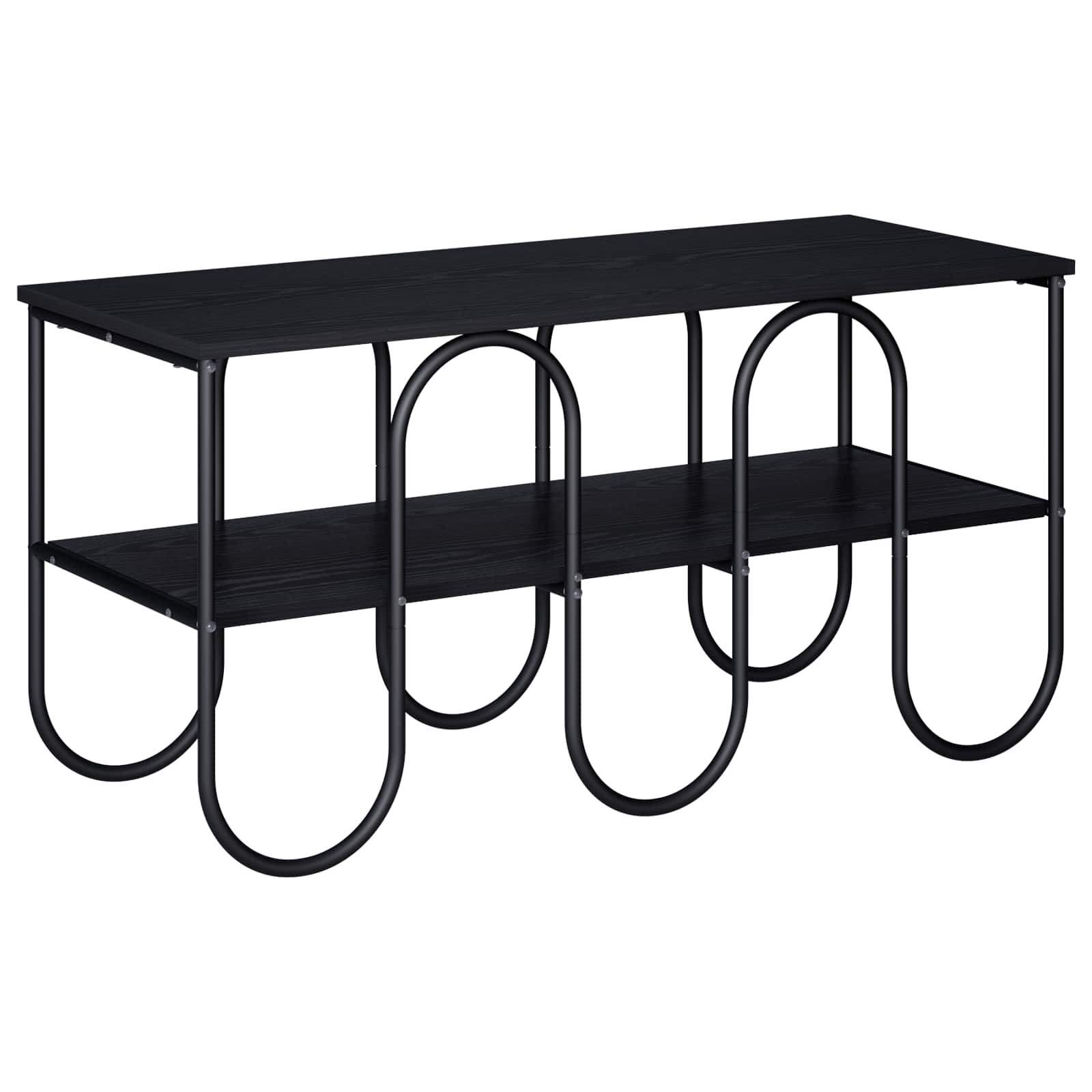 vidaXL ТВ стойка 100 x 40 x 50 cm Черен дъб Инженерна дървесина