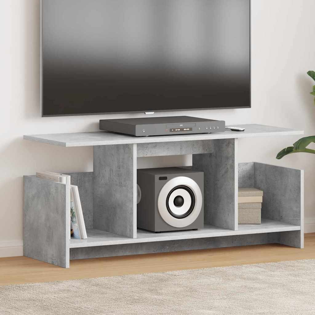vidaXL ТВ стойка 102 x 35 x 45 см Циментено сиво Инженерна дървесина