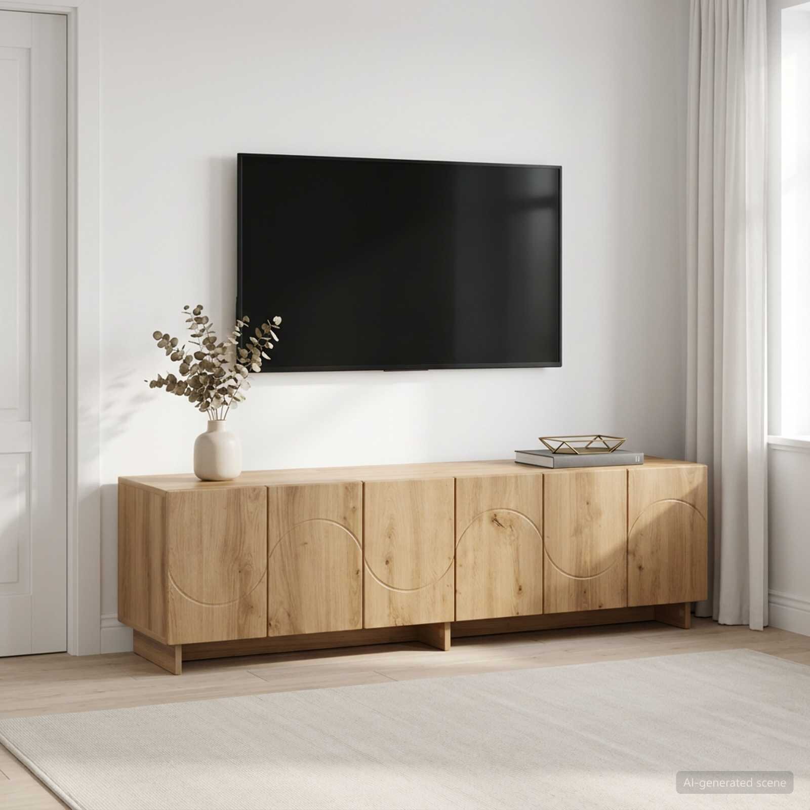 vidaXL ТВ стойка 140 x 345 x 40 см Дъб артизан Инженерна дървесина