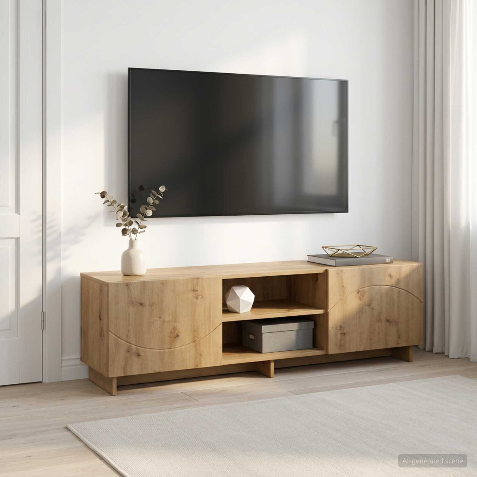 vidaXL ТВ стойка 140 x 345 x 40 см Дъб артизан Инженерна дървесина