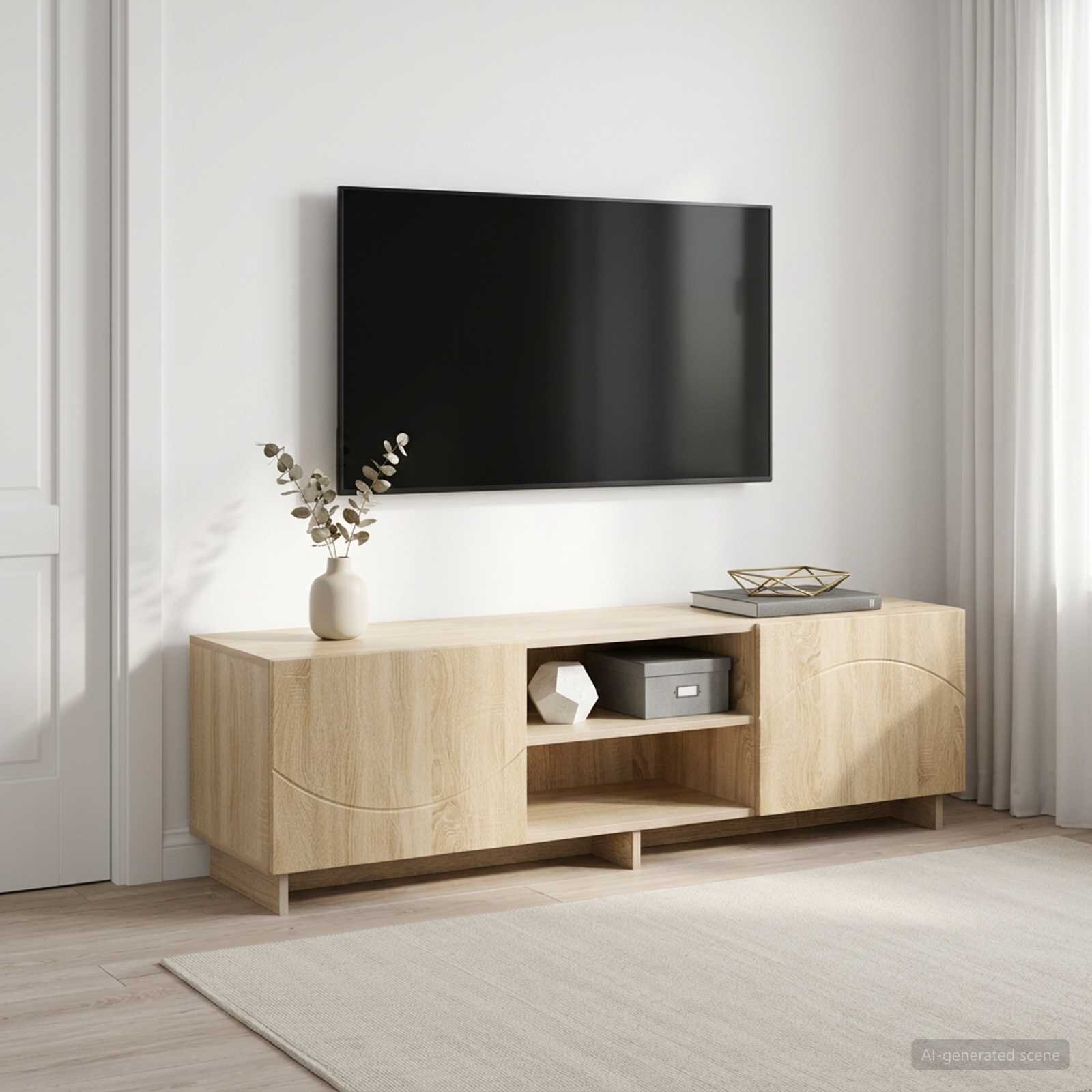 vidaXL ТВ стойка 140 x 345 x 40 см Дъб сонома Инженерна дървесина