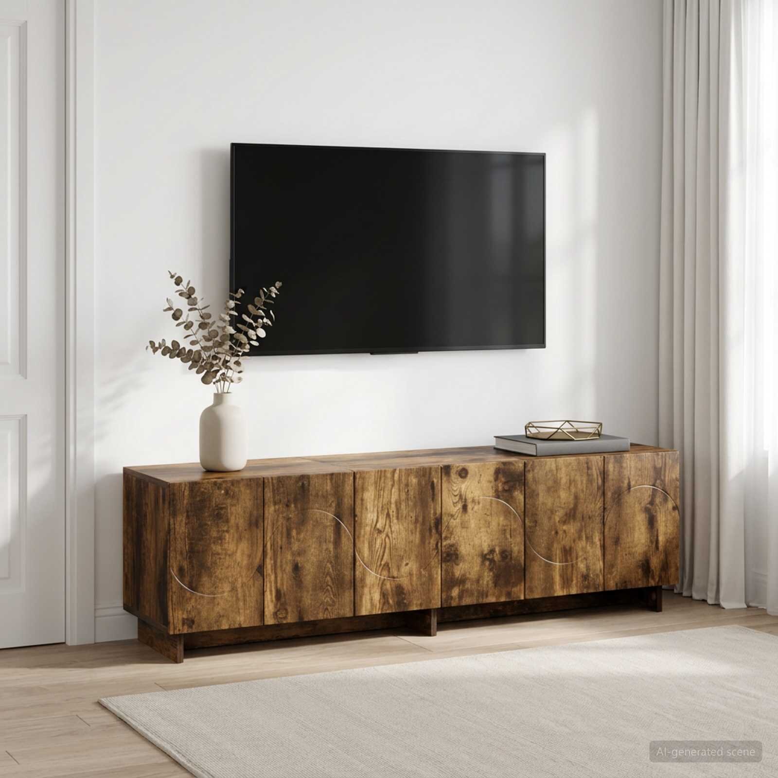 vidaXL ТВ стойка 140 x 345 x 40 см Опушен дъб Инженерна дървесина
