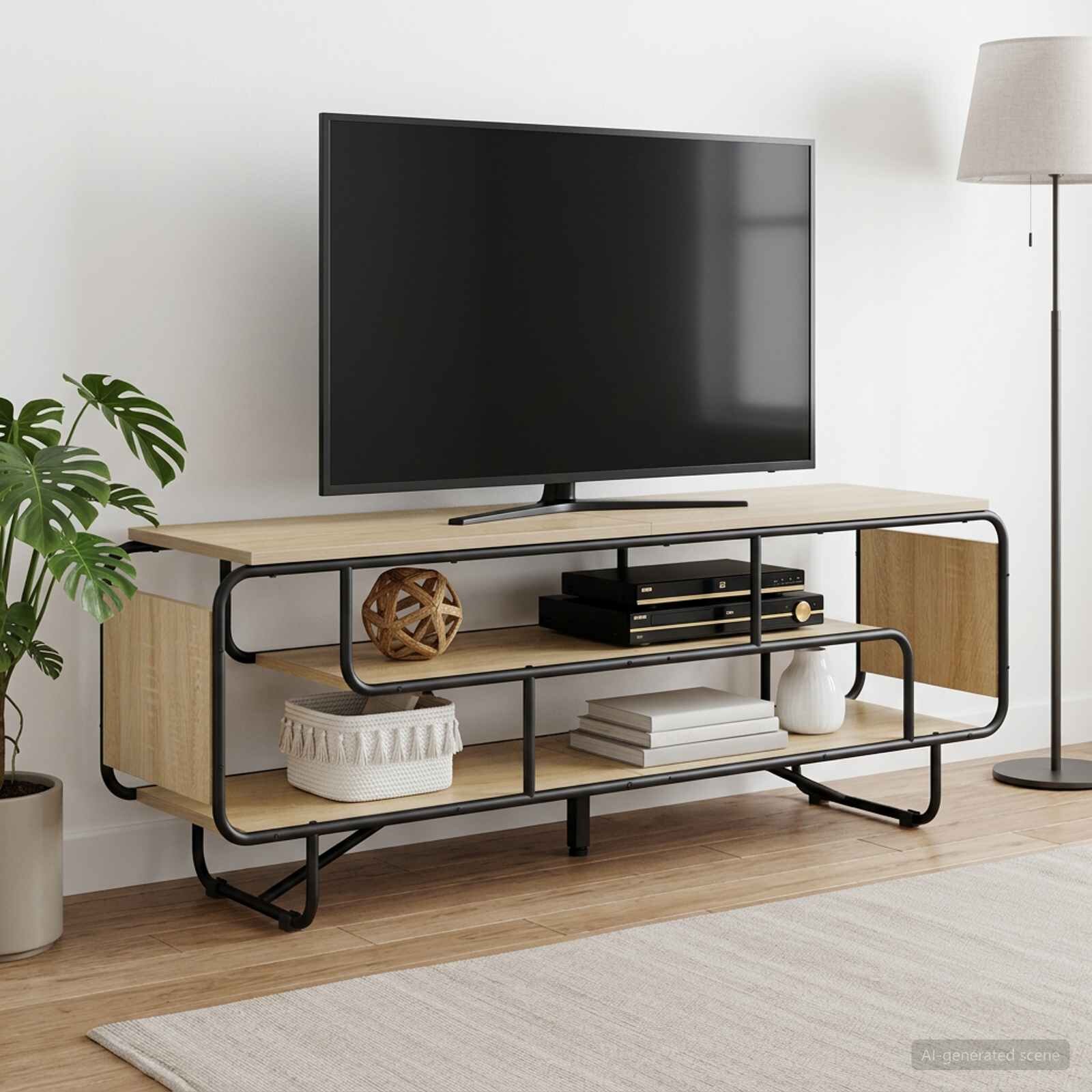 vidaXL ТВ стойка 140 x 36 x 45 см Дъб сонома Инженерна дървесина