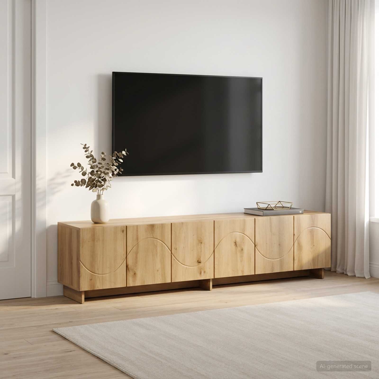 vidaXL ТВ стойка 180 x 345 x 40 cm Дъб артизан Инженерна дървесина