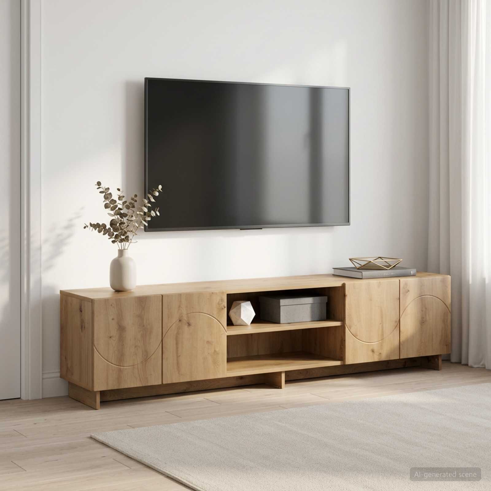 vidaXL ТВ стойка 180 x 345 x 40 см Дъб артизан Инженерна дървесина