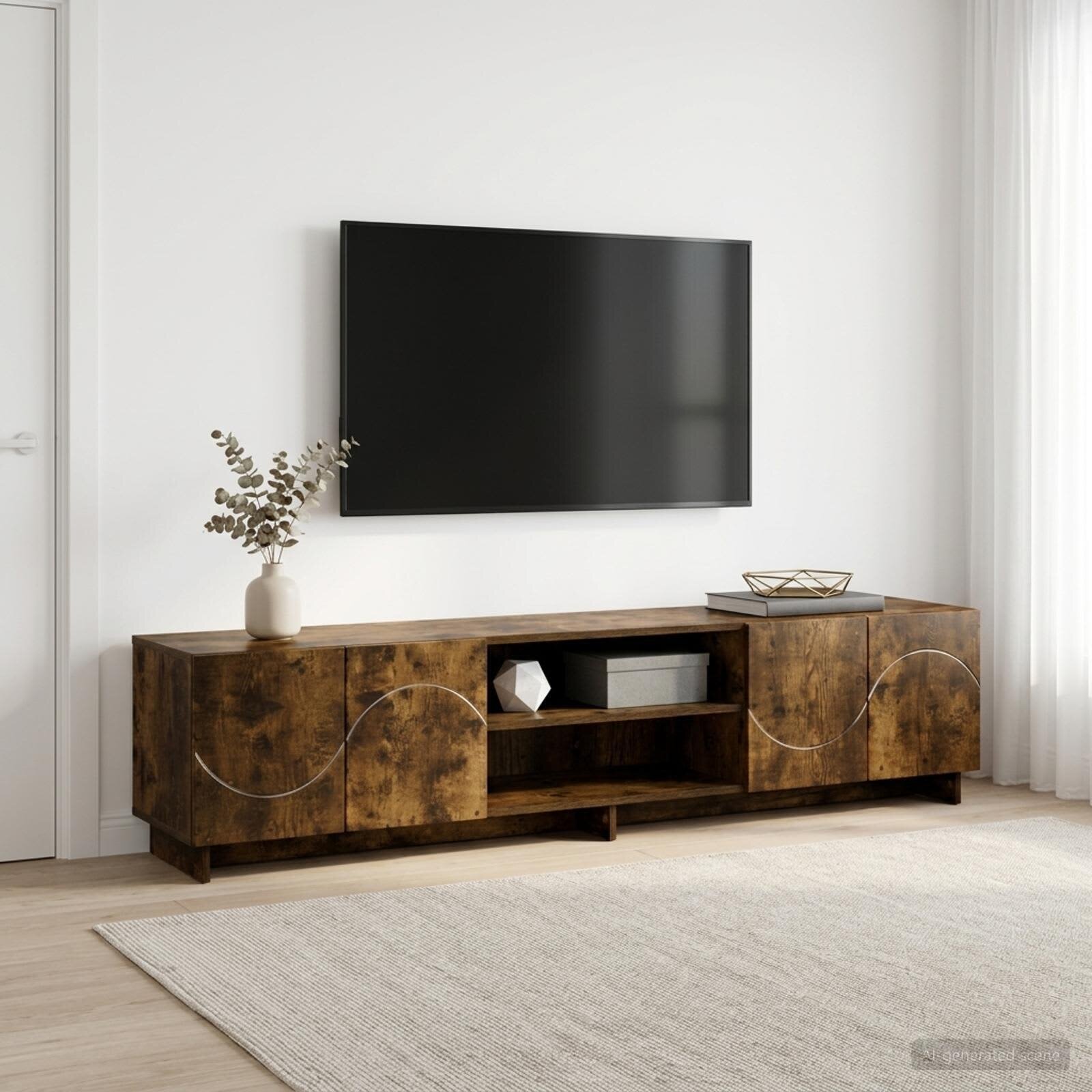 vidaXL ТВ стойка 180 x 345 x 40 см Опушен дъб Инженерна дървесина