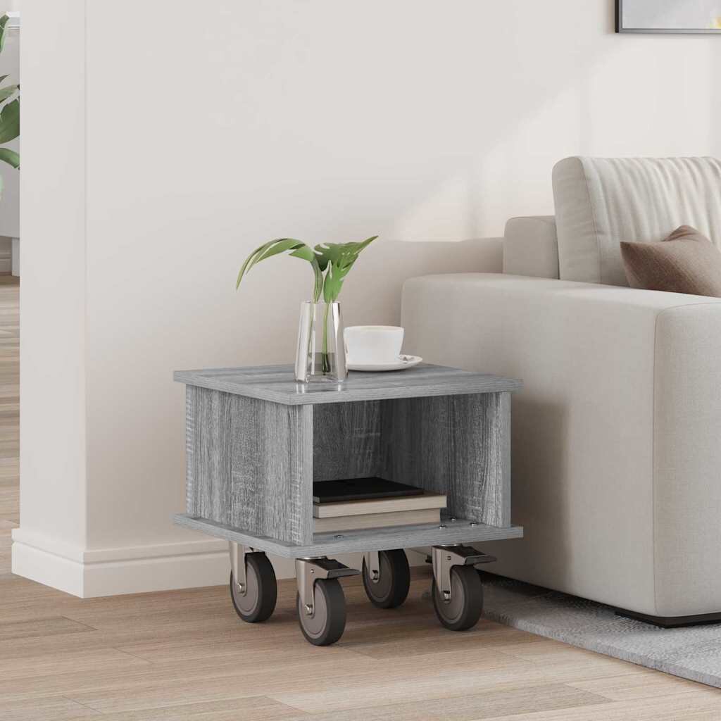vidaXL ТВ стойка 37 x 35 x 35 см Сив Сонома Инженерна дървесина
