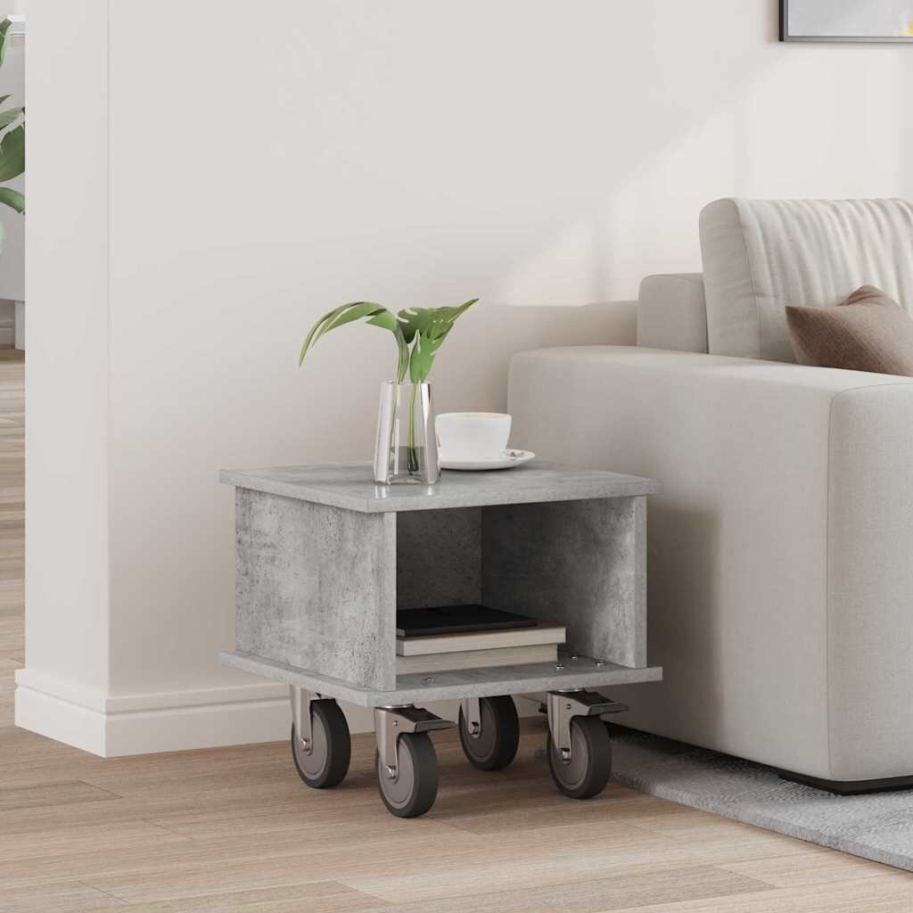 vidaXL ТВ стойка 37 x 35 x 35 см Циментено сиво Инженерна дървесина