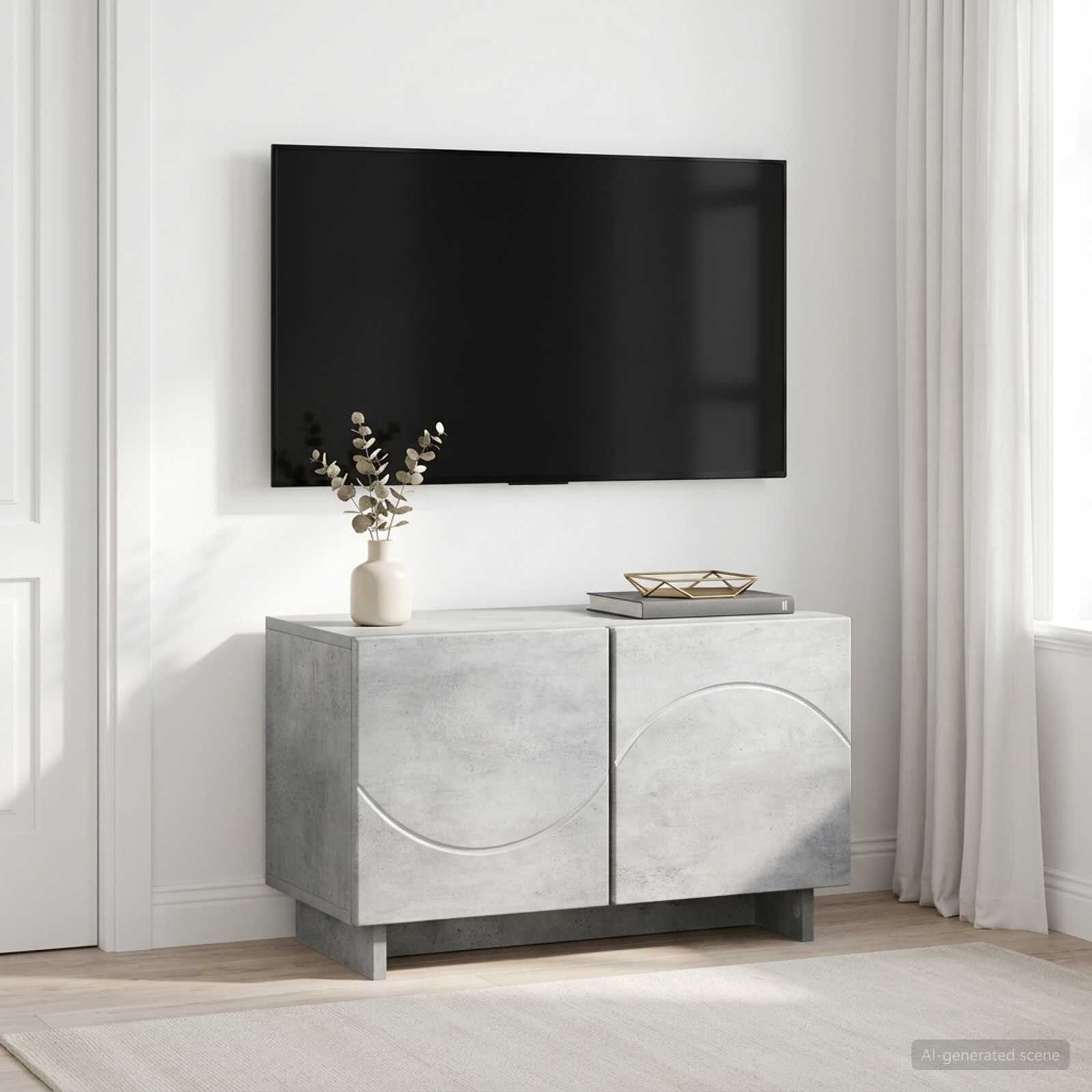 vidaXL ТВ стойка 60 x 34.5 x 40 cm Бетонно сиво Инженерна дървесина