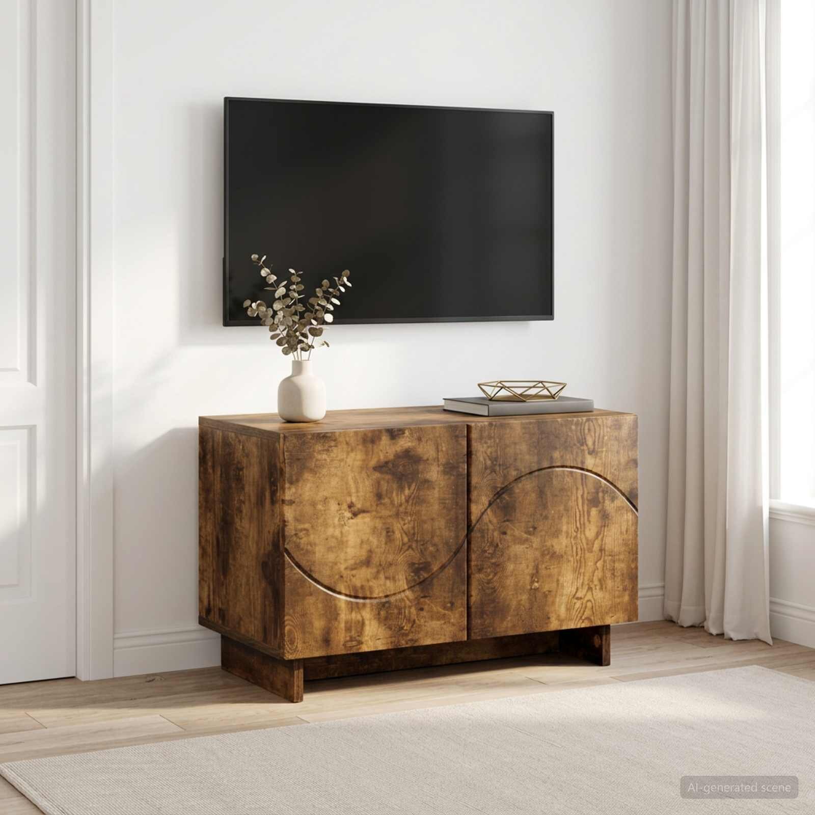 vidaXL ТВ стойка 60 x 34.5 x 40 cm Опушен дъб Инженерна дървесина