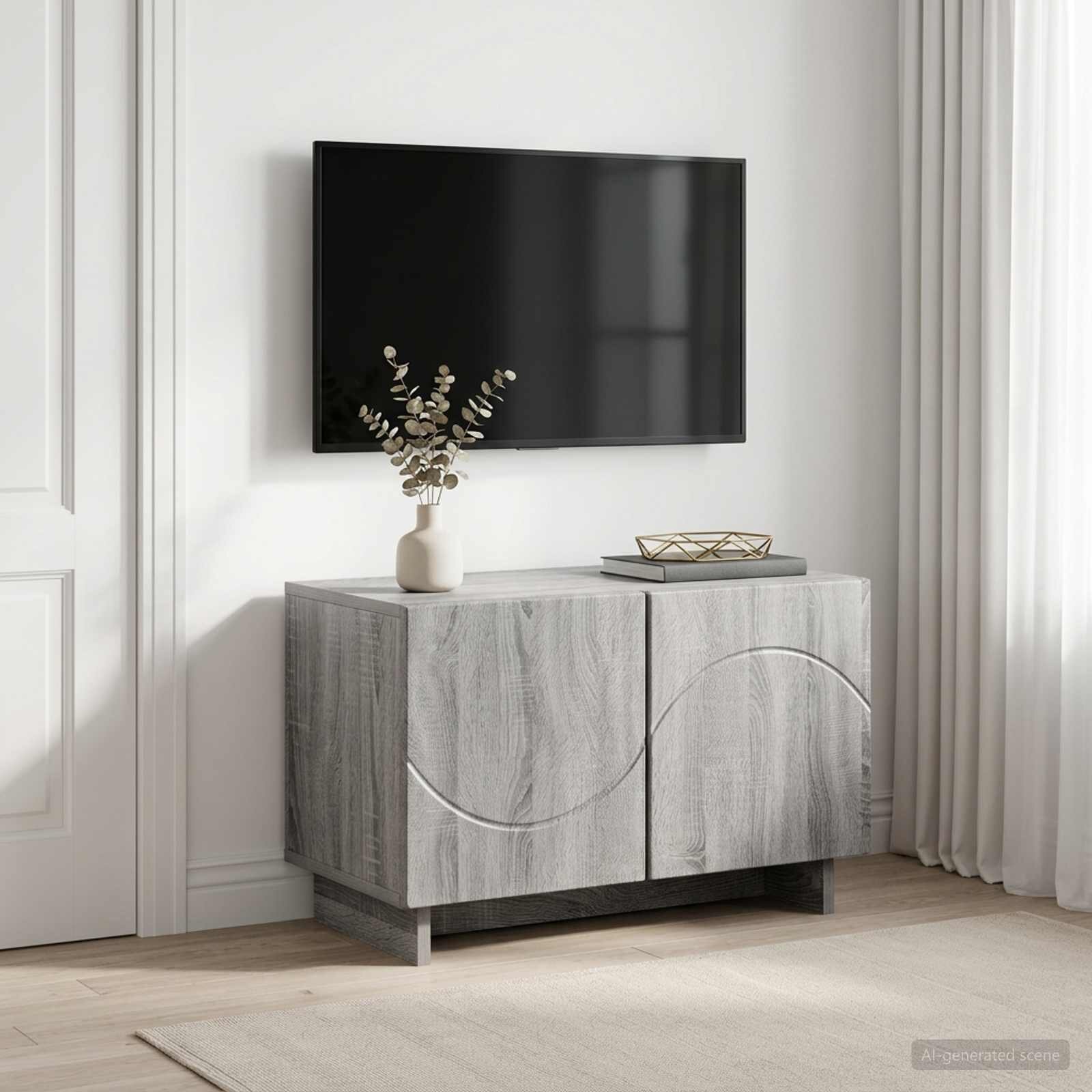 vidaXL ТВ стойка 60 x 34.5 x 40 cm Сив Сонома Инженерна дървесина