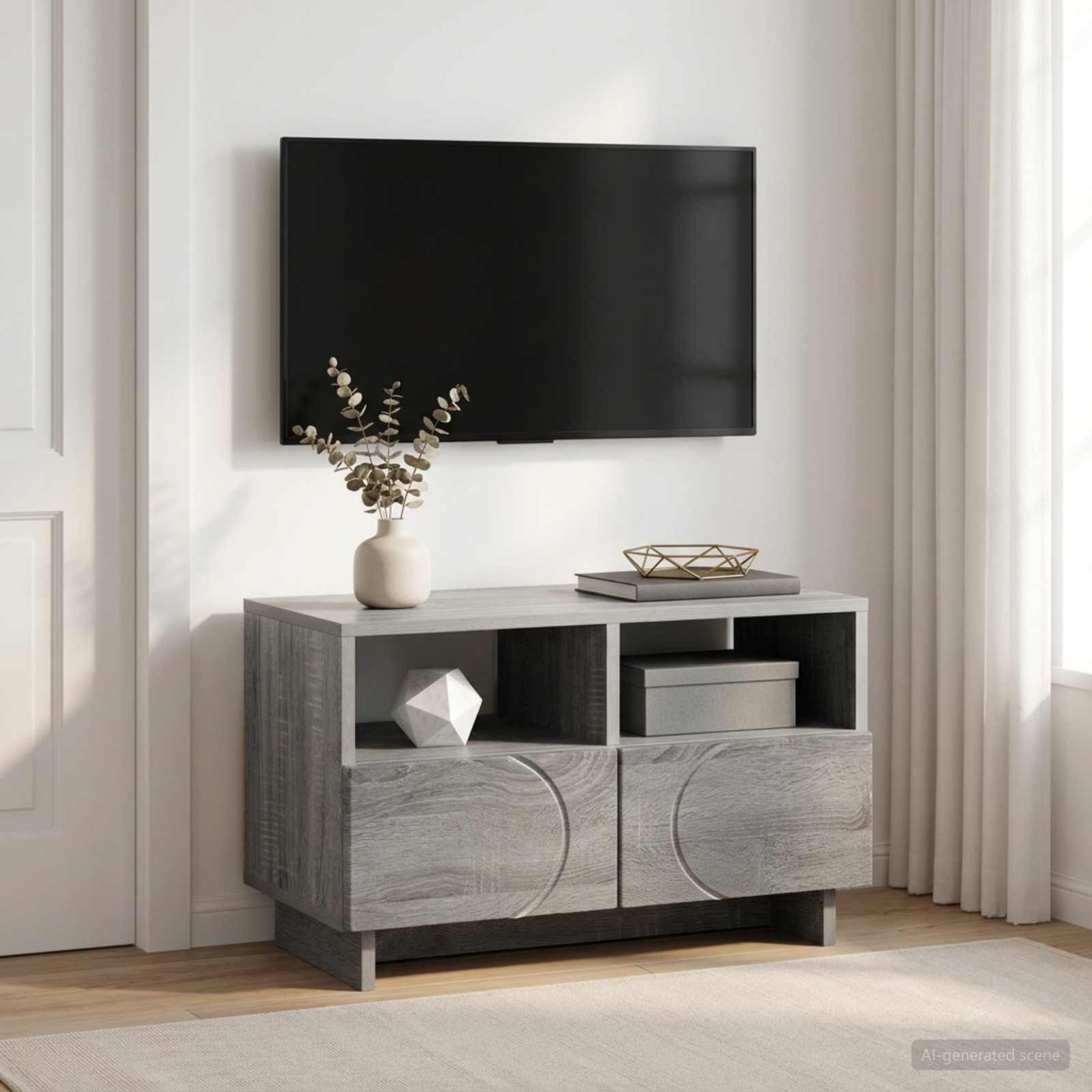 vidaXL ТВ стойка 60 x 34.5 x 40 cm Сив Сонома Инженерна дървесина
