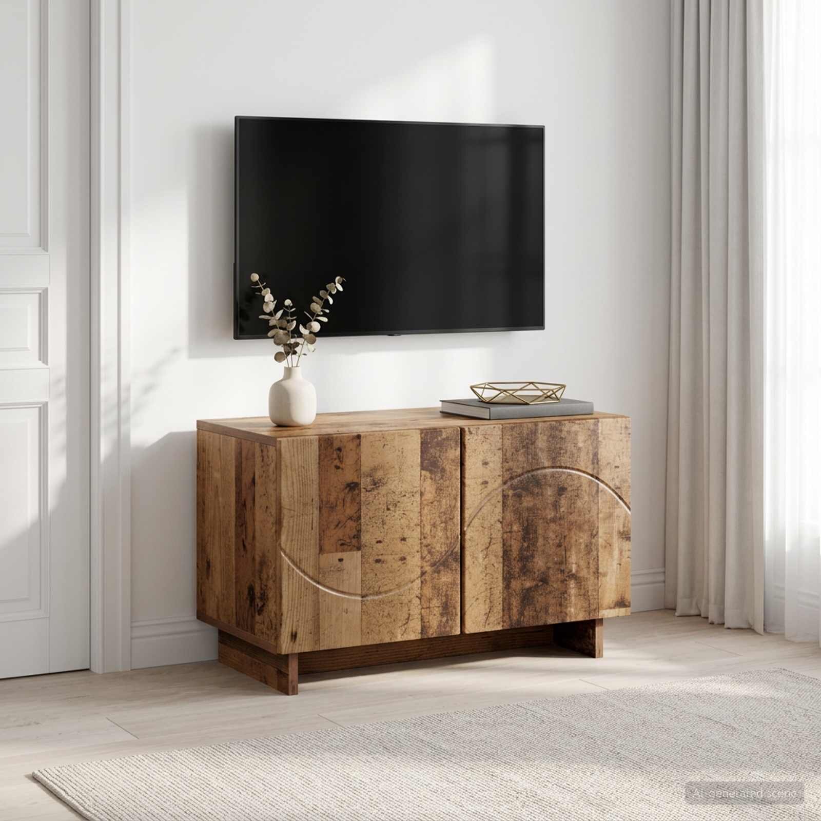 vidaXL ТВ стойка 60 x 34.5 x 40 cm Старо дърво Инженерна дървесина