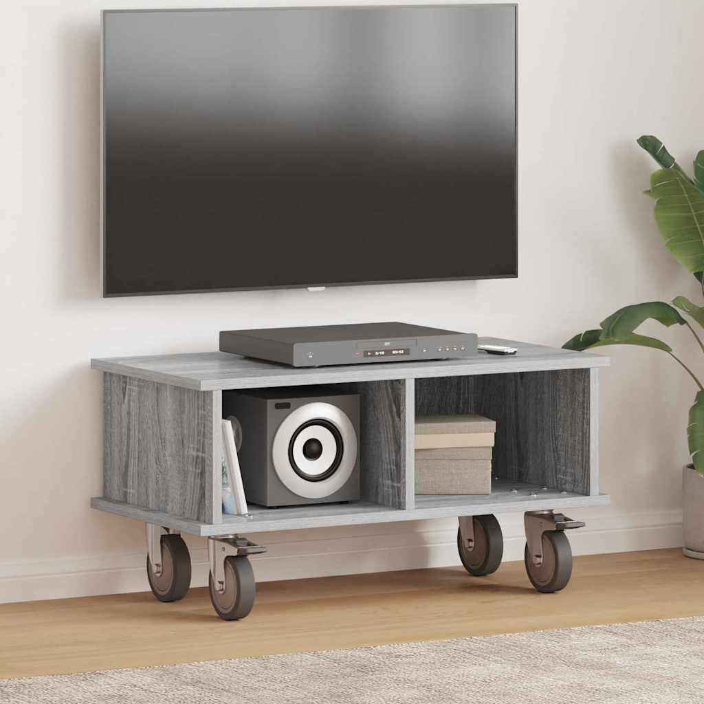 vidaXL ТВ стойка 685 x 35 x 35 см Сив Сонома Инженерна дървесина