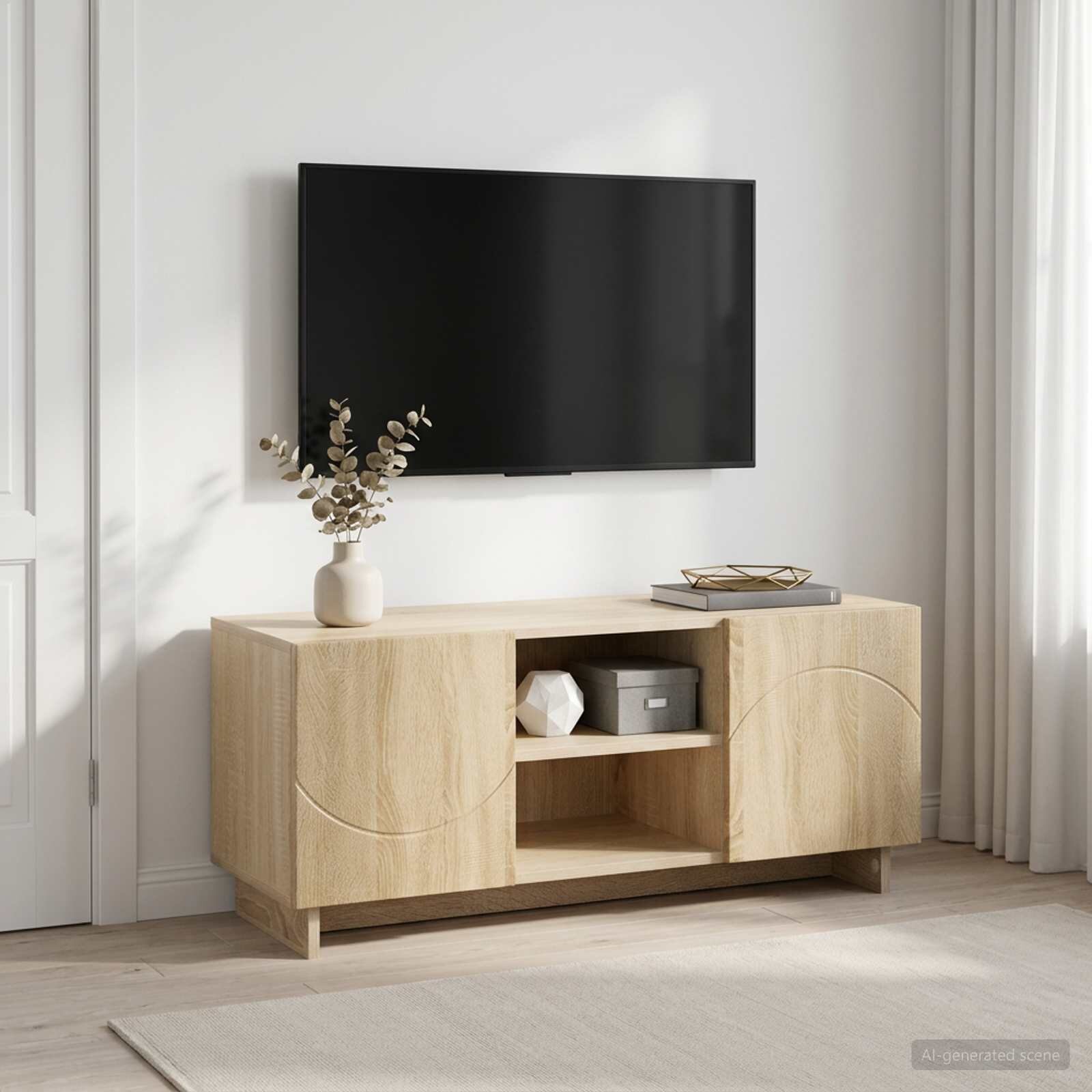 vidaXL ТВ стойка 90 x 34.5 x 40 cm Дъб сонома Инженерна дървесина