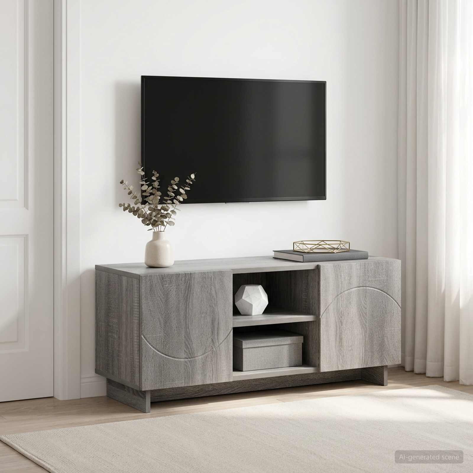 vidaXL ТВ стойка 90 x 34.5 x 40 cm Сив Сонома Инженерна дървесина