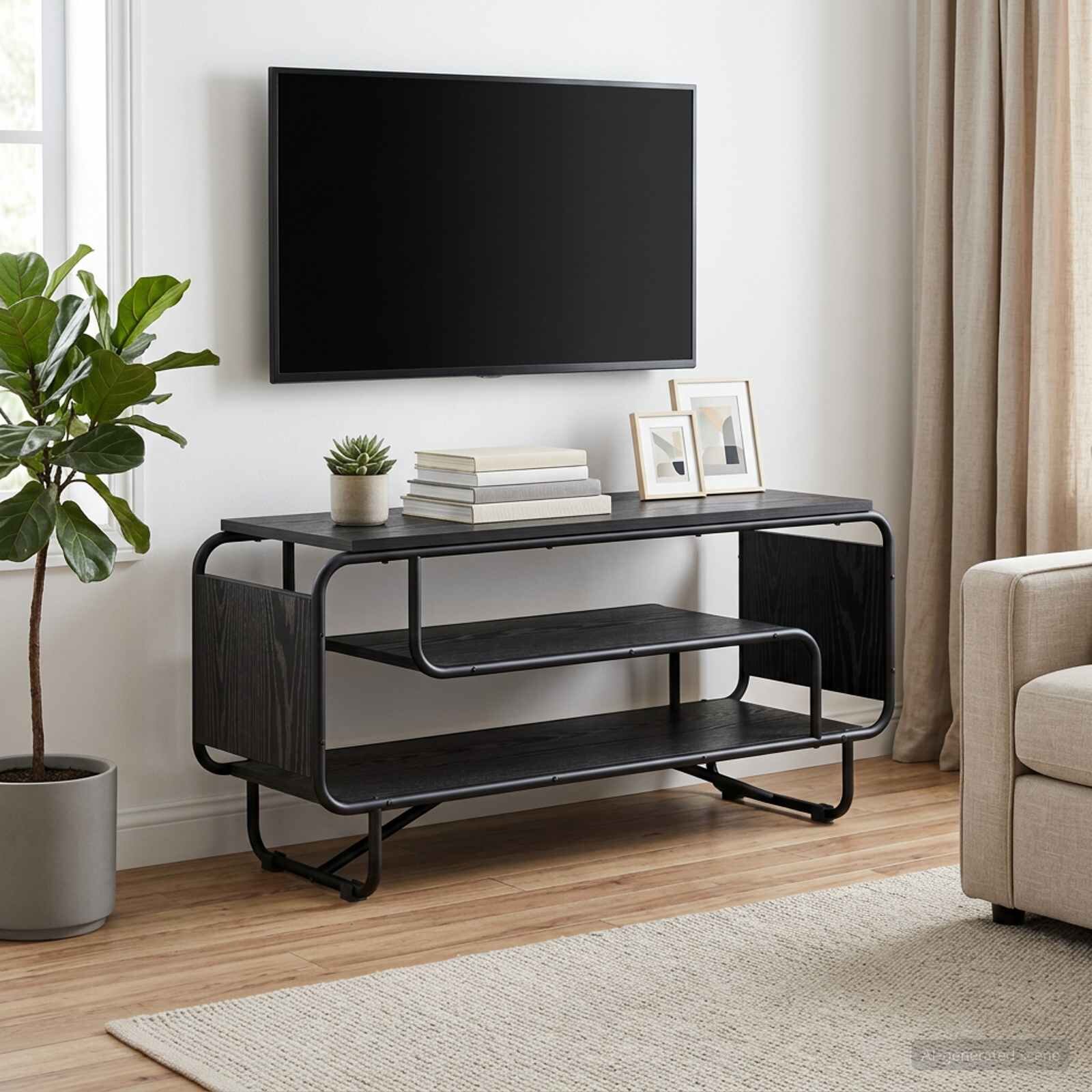 vidaXL ТВ стойка 98 x 36 x 45 см Черен дъб