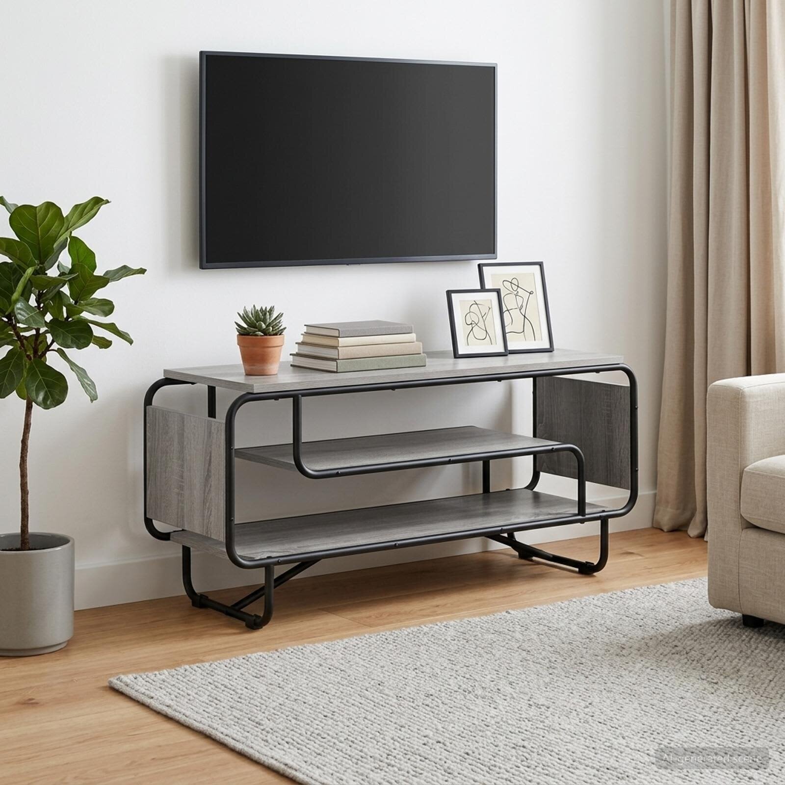 vidaXL ТВ стойка 98 x 36 x 45 см Сив Сонома