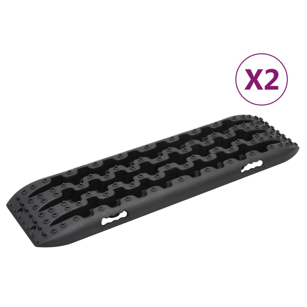 vidaXL Тягови дъски 2 бр черни 106х305х7 см найлон