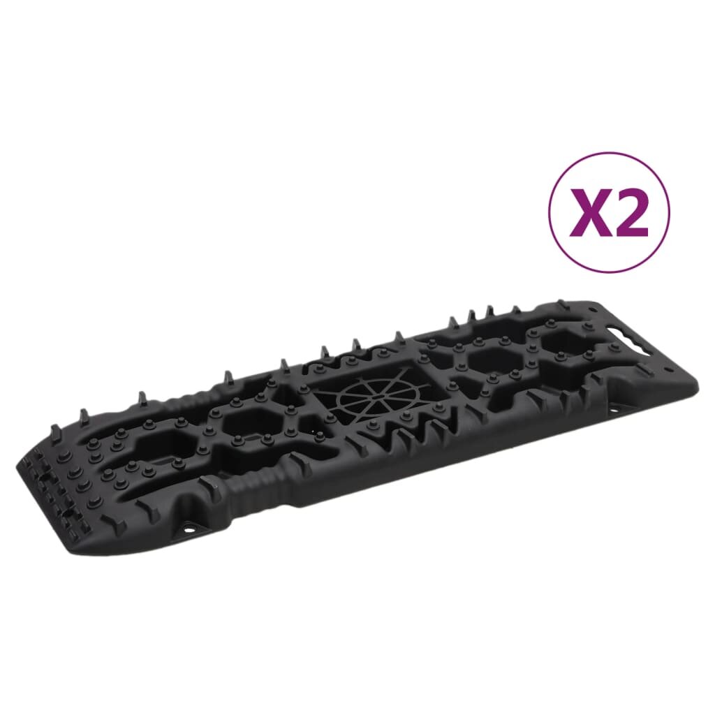 vidaXL Тягови дъски 2 бр черни 107х31х7 см найлон