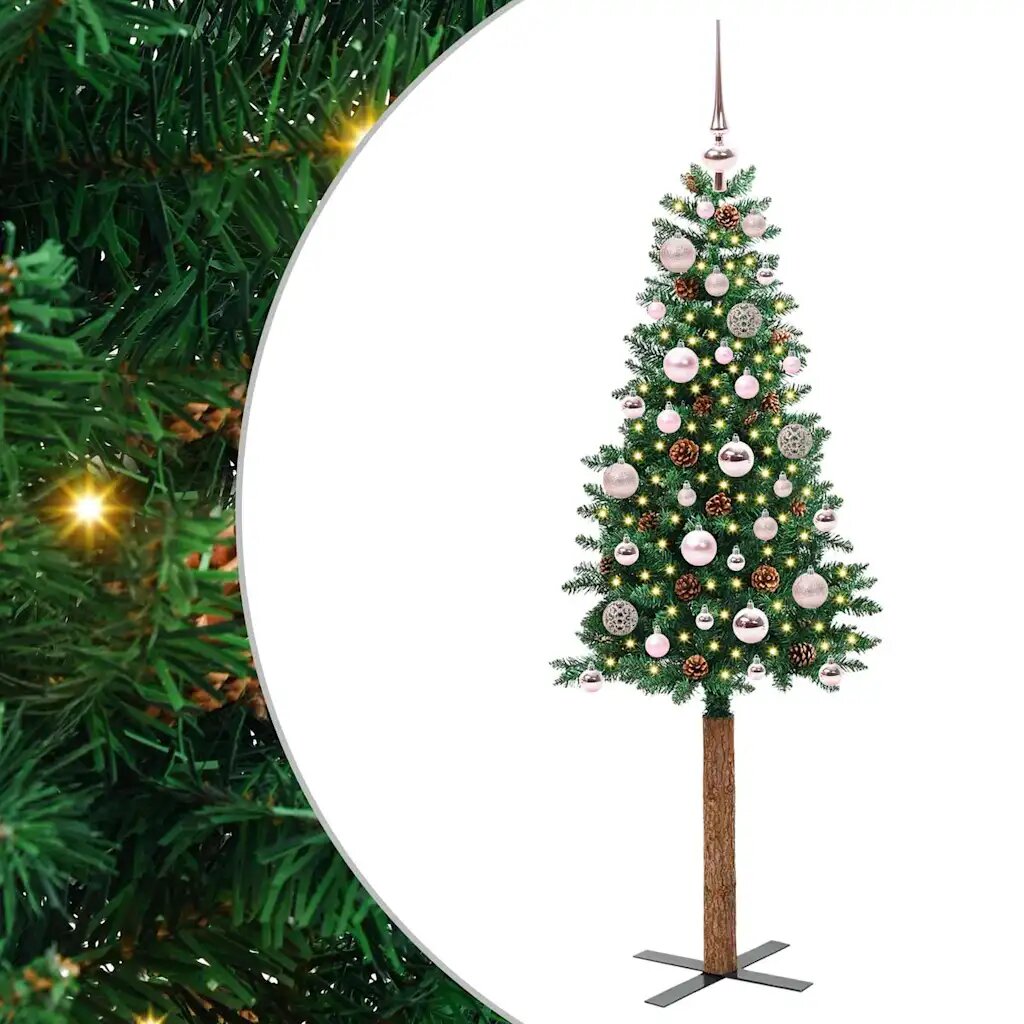 vidaXL Тясно коледно дърво Зелен 150 cm ПВЦ и масивно борово дърво